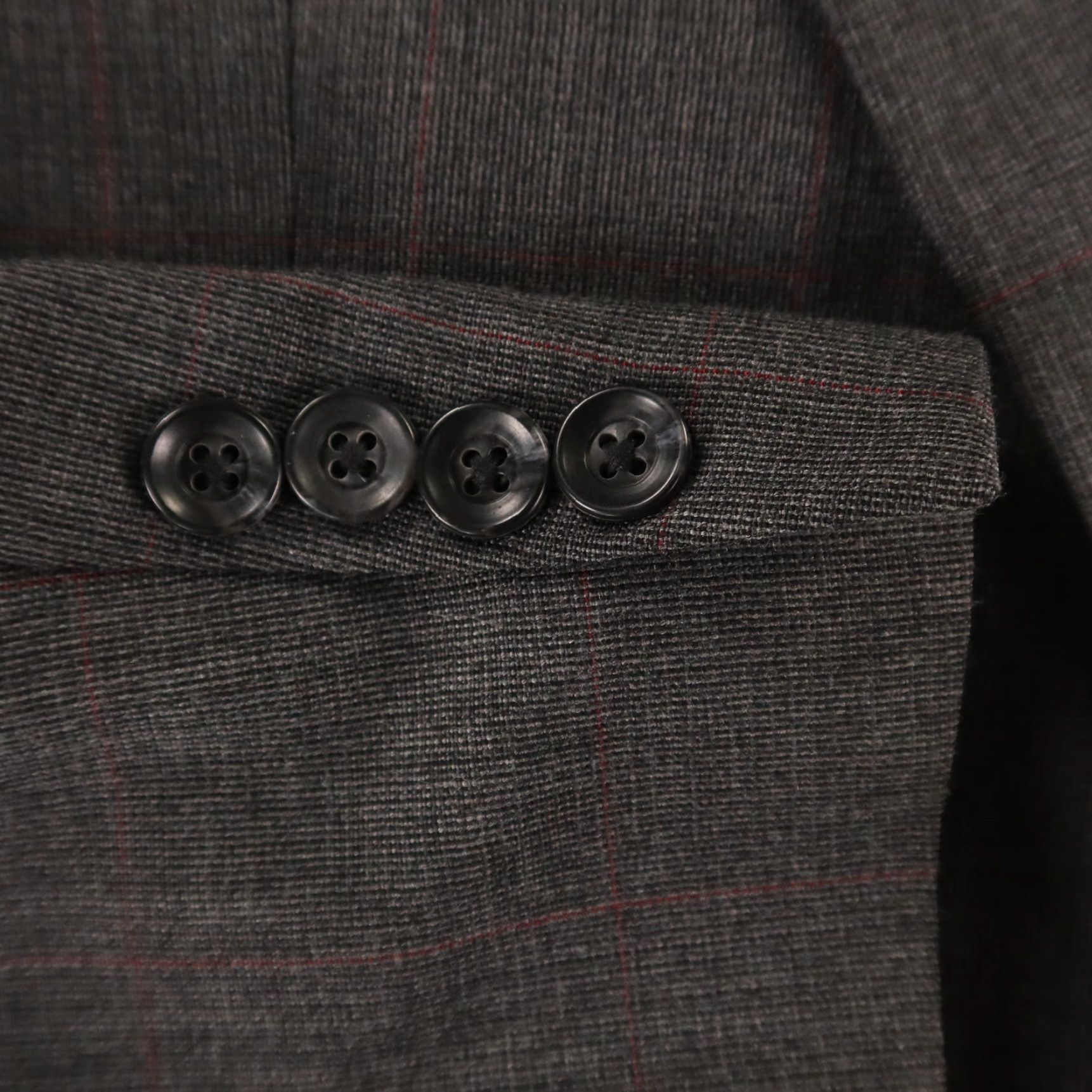 VINTAGE Cavalier Blazer 42R Gray Wool Check Single Breasted 80s Mens