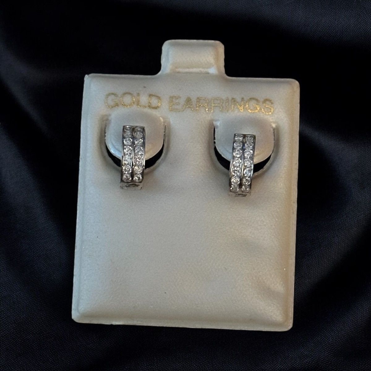 Other 14K white gold cubic zirconia mini hoop earrings Size ONE SIZE - 1 Thumbnail