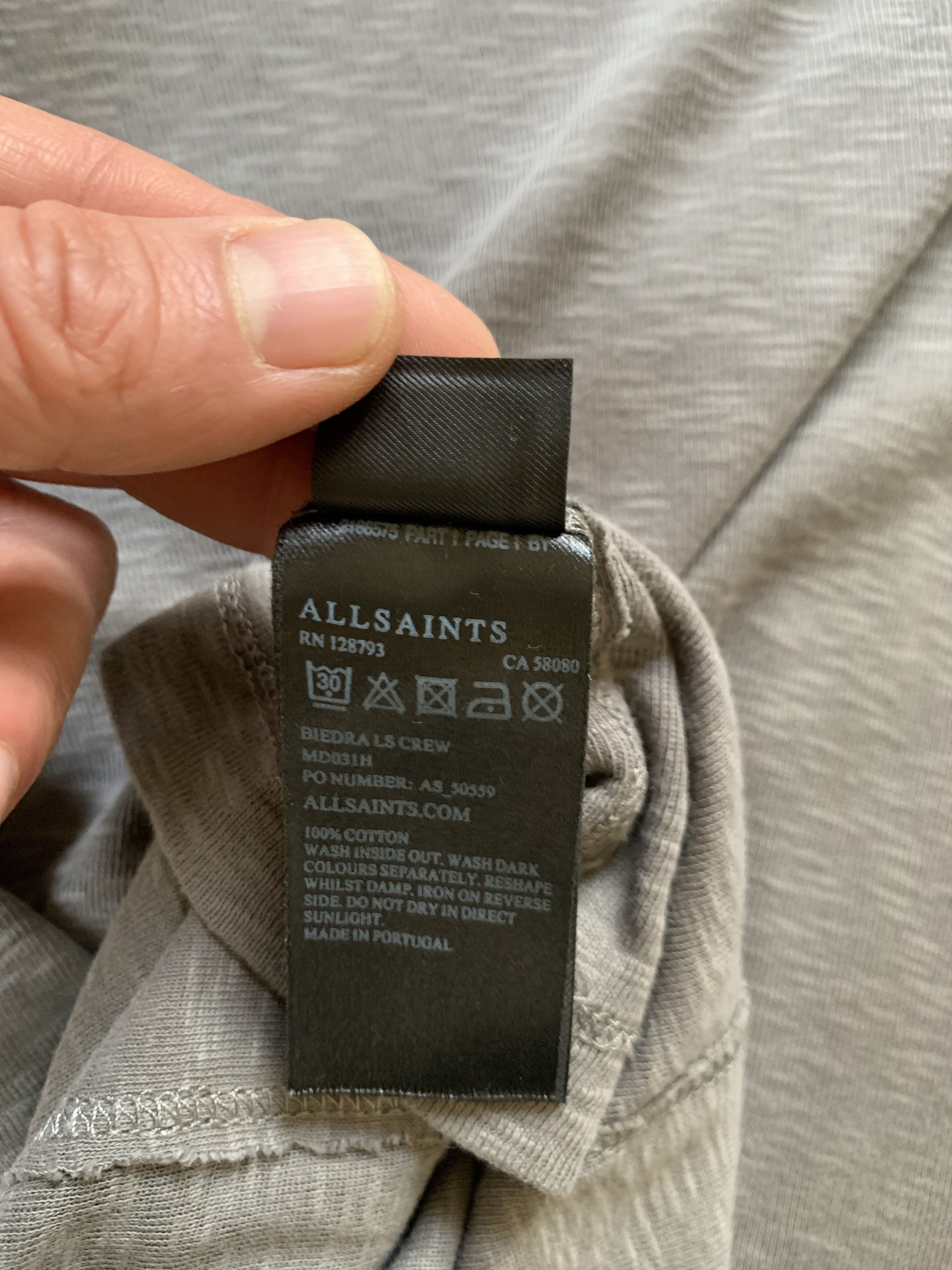 Allsaints Allsaints Grey Long Sleeve T Shirt Size US S / EU 44-46 / 1 - 7 Thumbnail