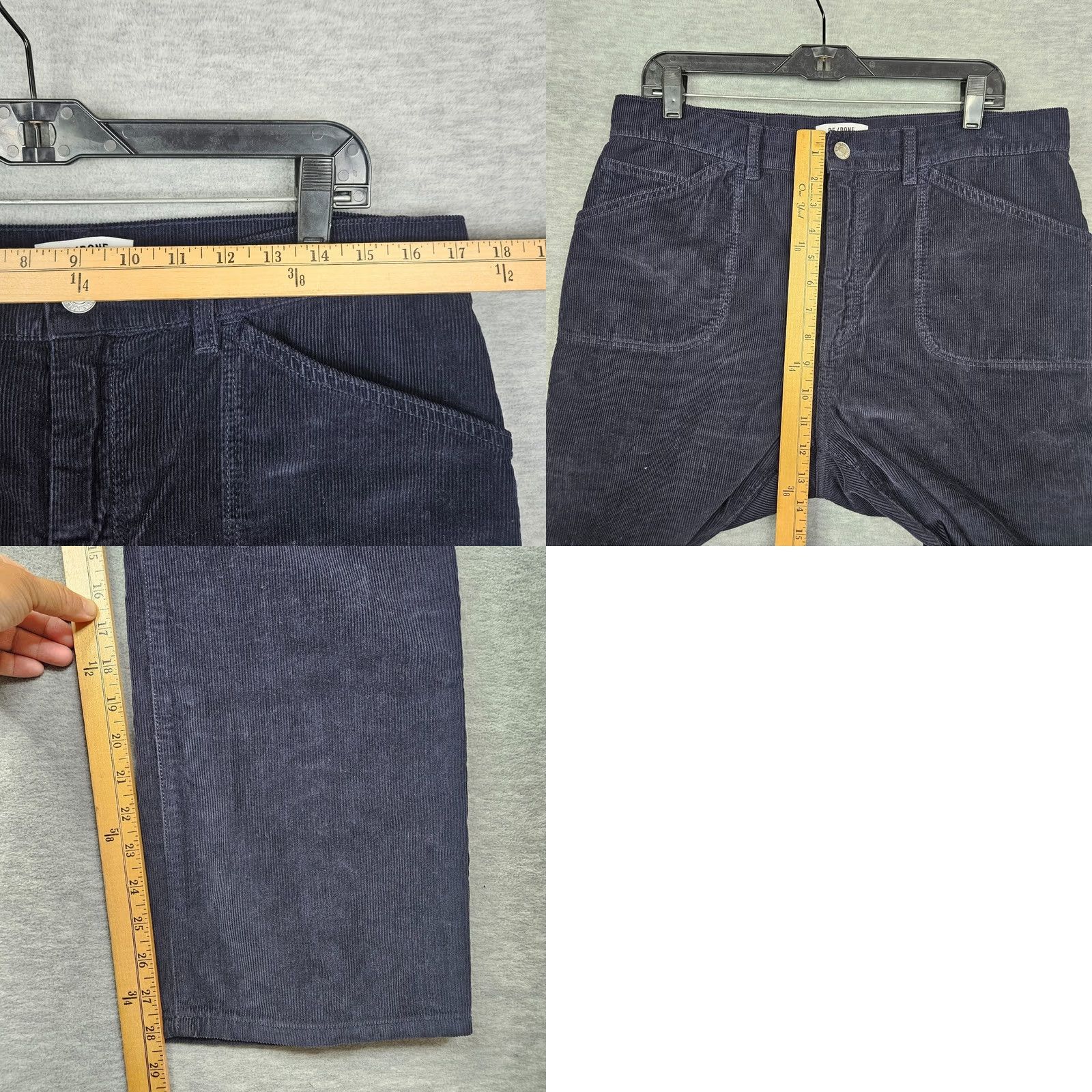 RE/DONE Re/Done Women's Corduroy Straight Leg Casual Pant Size 31 Blue Deep Navy Corduroy Jeans Pant Regular Rise Men/Women None Size 24" / US 00 / IT 34 - 8 Thumbnail