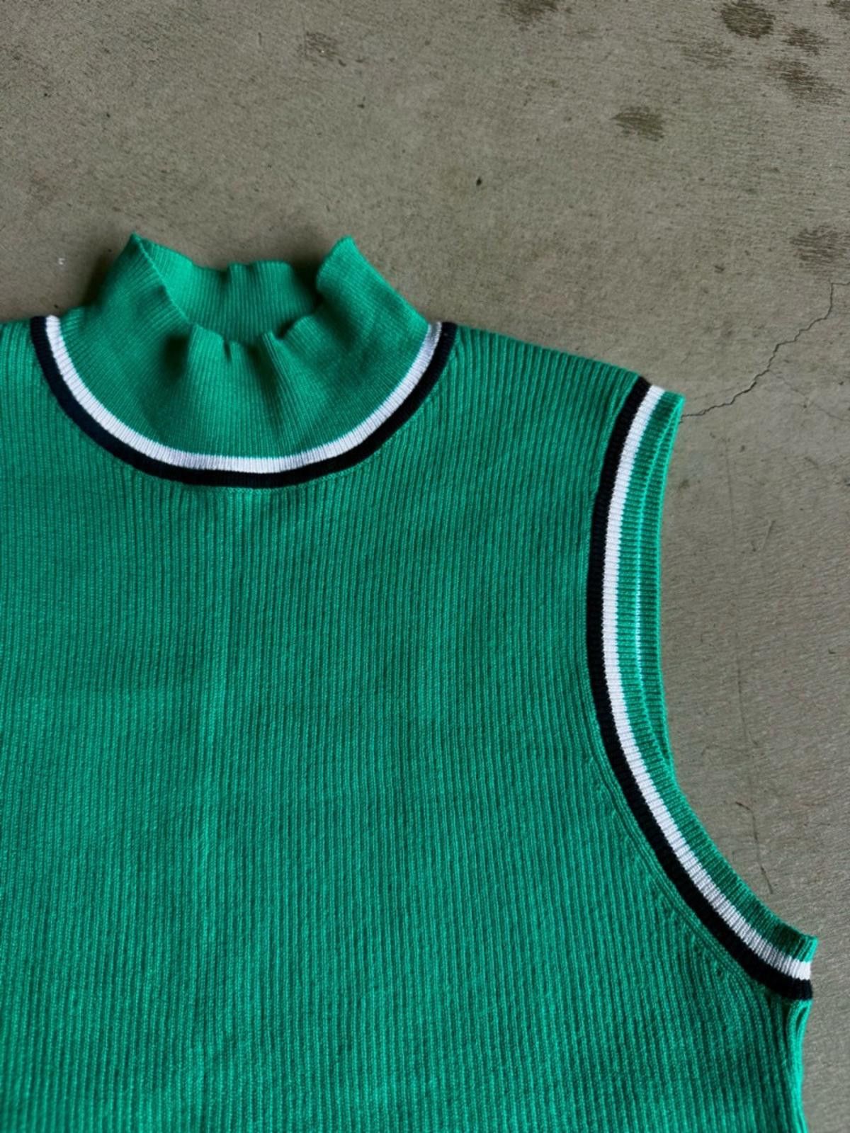 Other Cable & Gauge / Ribbed Mock Neck Sleeveless Top / Green Size L / US 10 / IT 46 - 2 Thumbnail