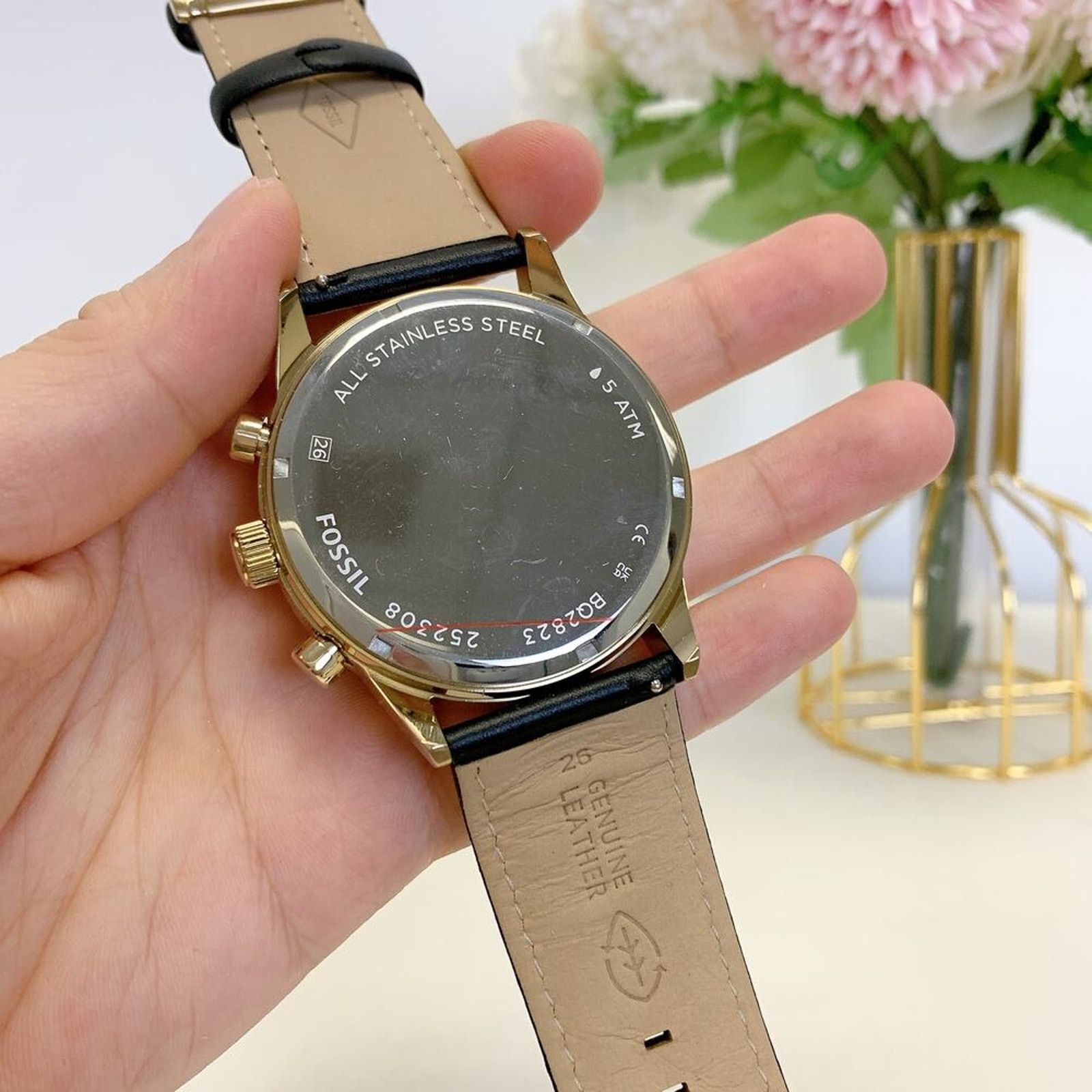 Fossil Fossil BQ2823 Flynn Chronograph Black Leather Watch Size ONE SIZE - 7 Thumbnail