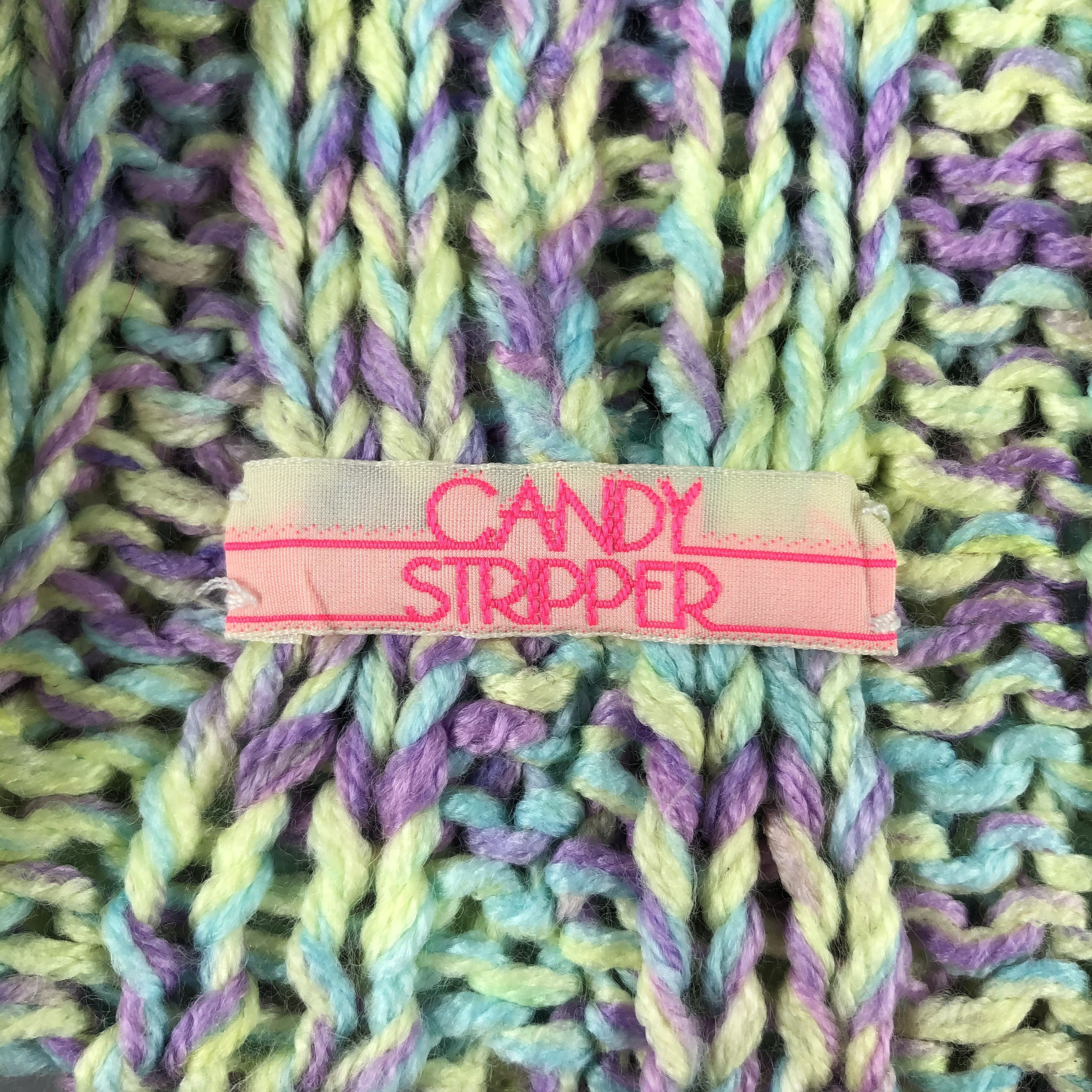 Japanese Brand × Vintage Candy Stripper Ribbon Beanie Snow Hat Snow Cap -D882 Size ONE SIZE - 6 Thumbnail