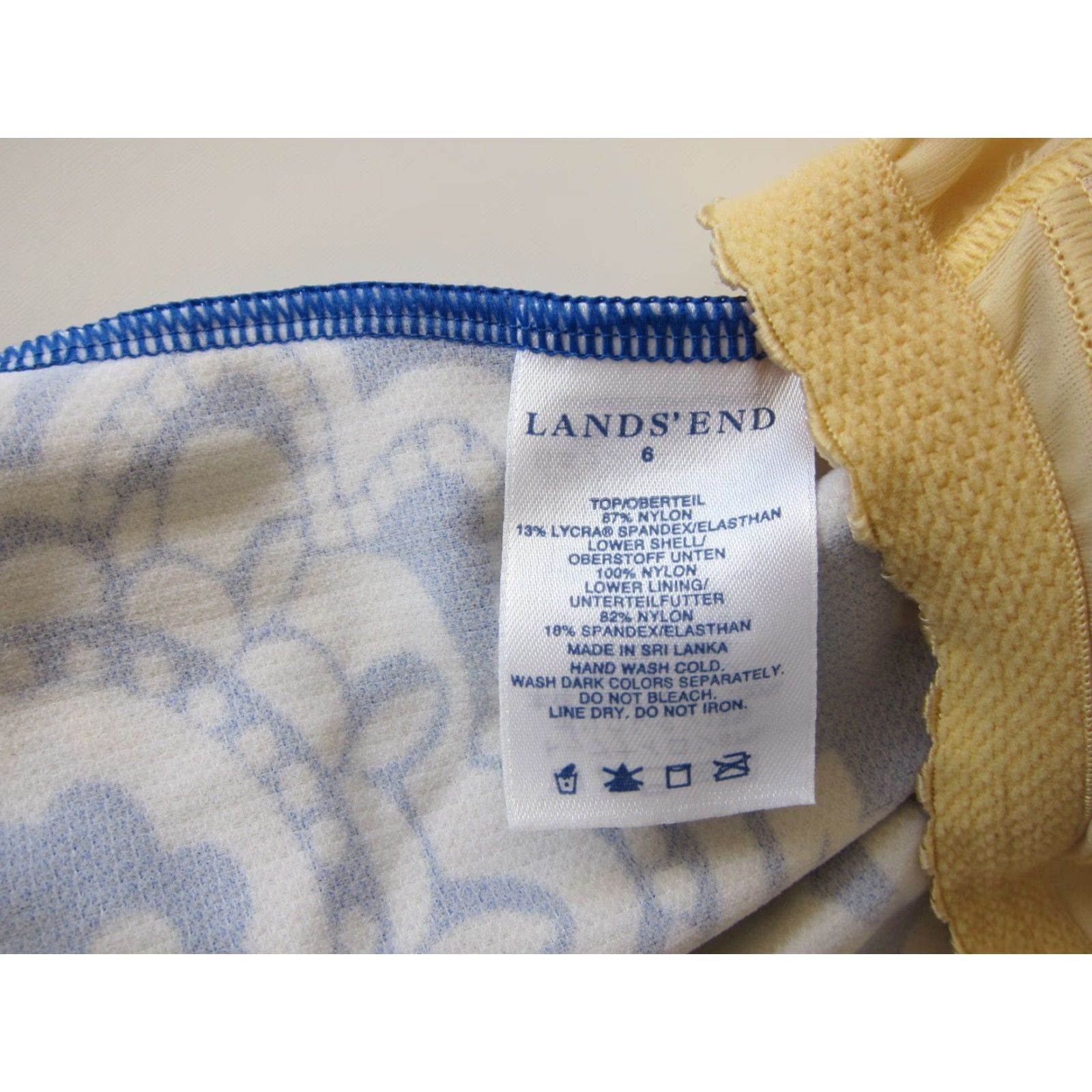 Lands' End VINTAGE Lands' End Tankini Blue White Floral Built In Bra Tankini Swim Top Size 6 Womens Size M / US 6-8 / IT 42-44 - 3 Thumbnail