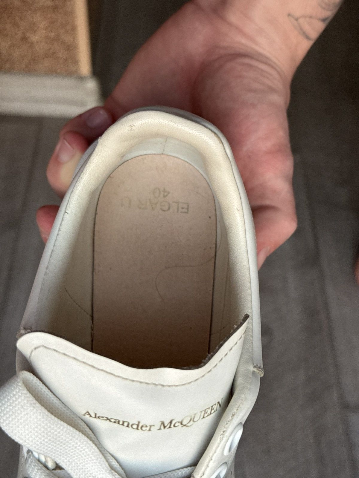 Alexander McQueen Alexander McQueen Oversized Leather White Sneakers Size US 7.5 / EU 40-41 - 23 Thumbnail