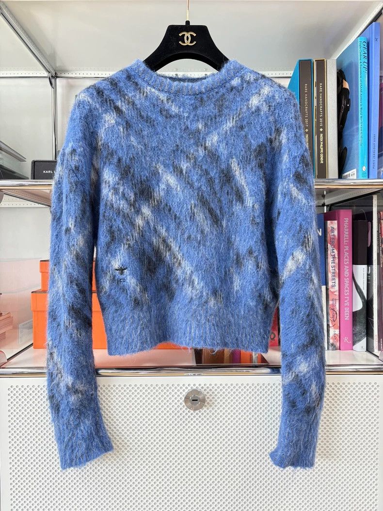 Dior Dior 24 Early Spring Embroidered Bee Plaid Knit Sweater - dmc Size US M / EU 48-50 / 2 - 1 Thumbnail