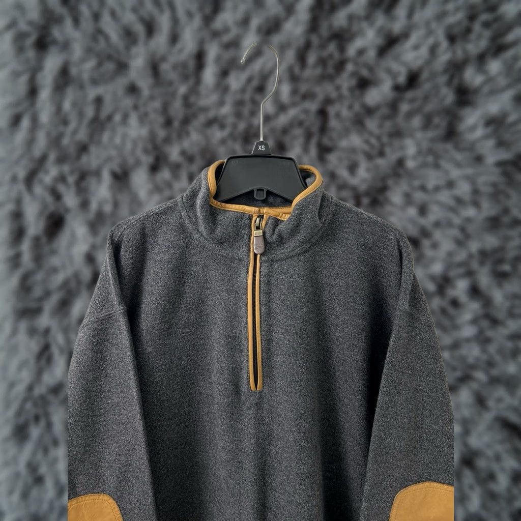 Orvis Orvis 1/4 Zip Mens XL Gray Pullover Sweater Sweatshirt Leather Elbow Patches L/S Size US XL / EU 56 / 4 - 1 Thumbnail