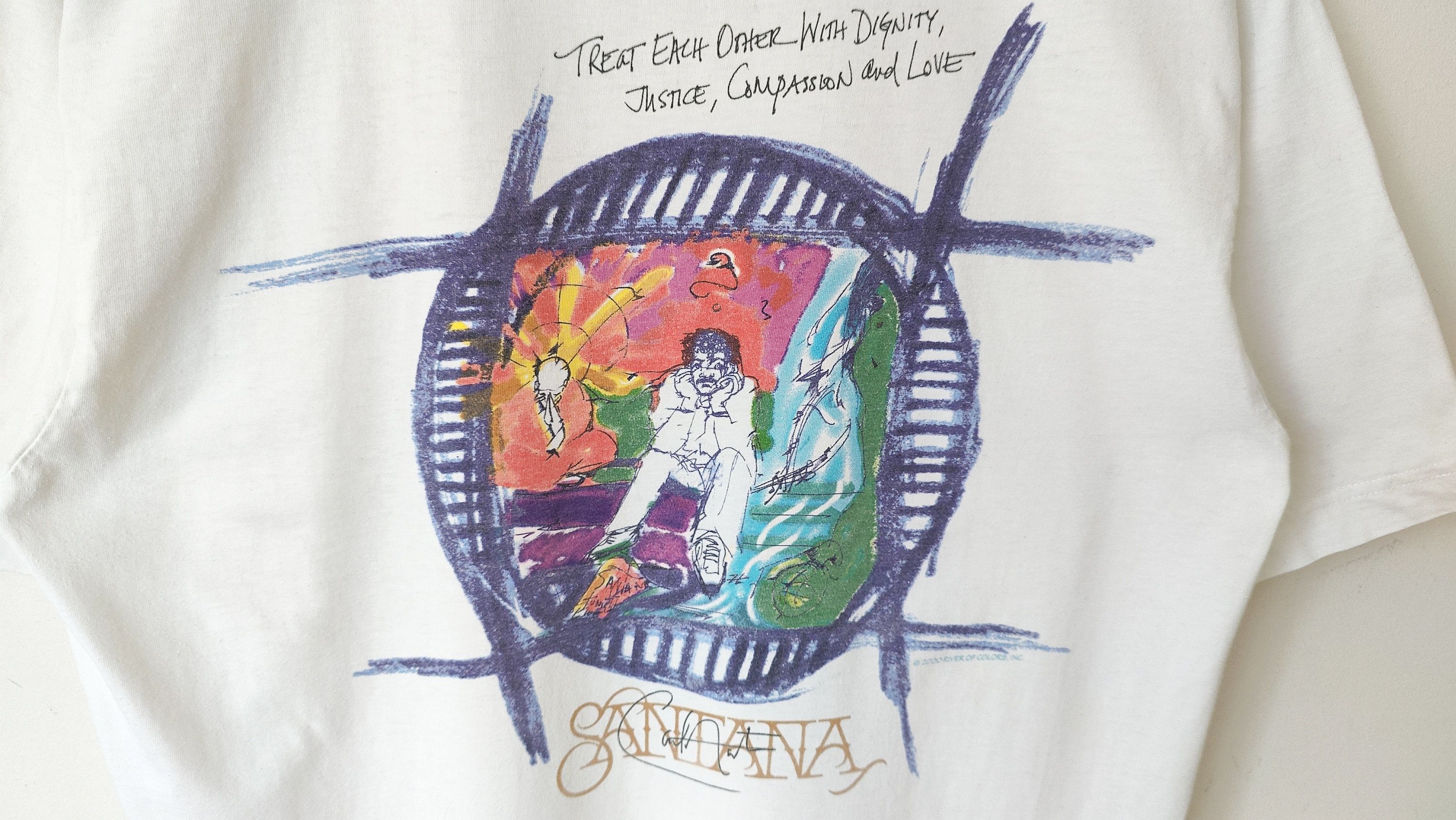 Hard Rock Cafe Hard Rock Santana Signature Series 90s Vintage VTG Tshirt Size US L / EU 52-54 / 3 - 3 Thumbnail
