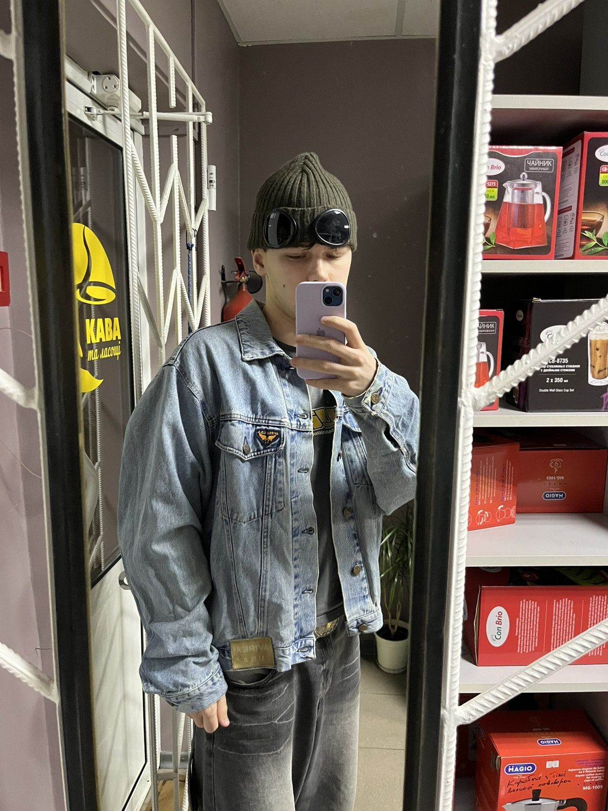 Rare Vintage Avirex Distreesed Denim Jacket
