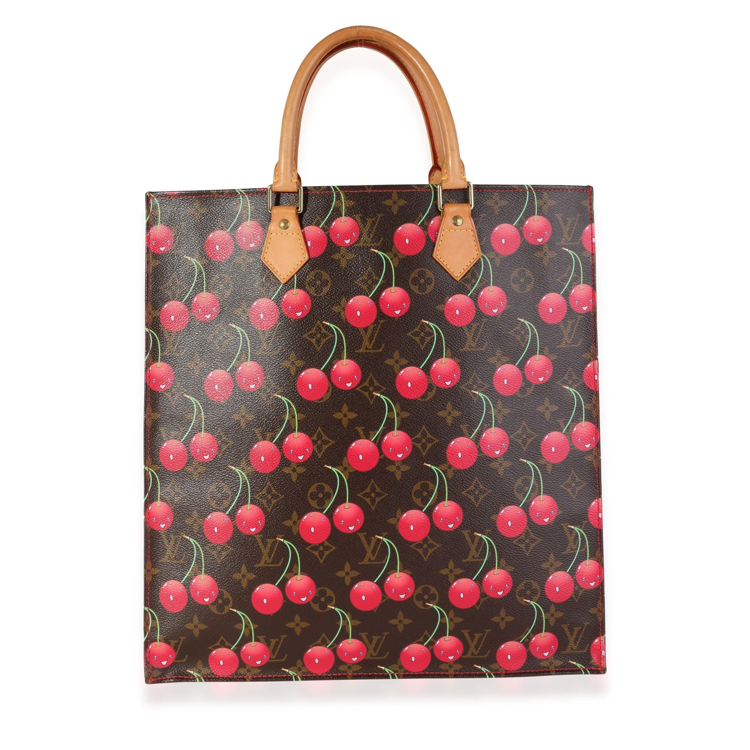 image of Louis Vuitton X Takashi Murakami Monogram Cerises Sac Plat in Red, Women's