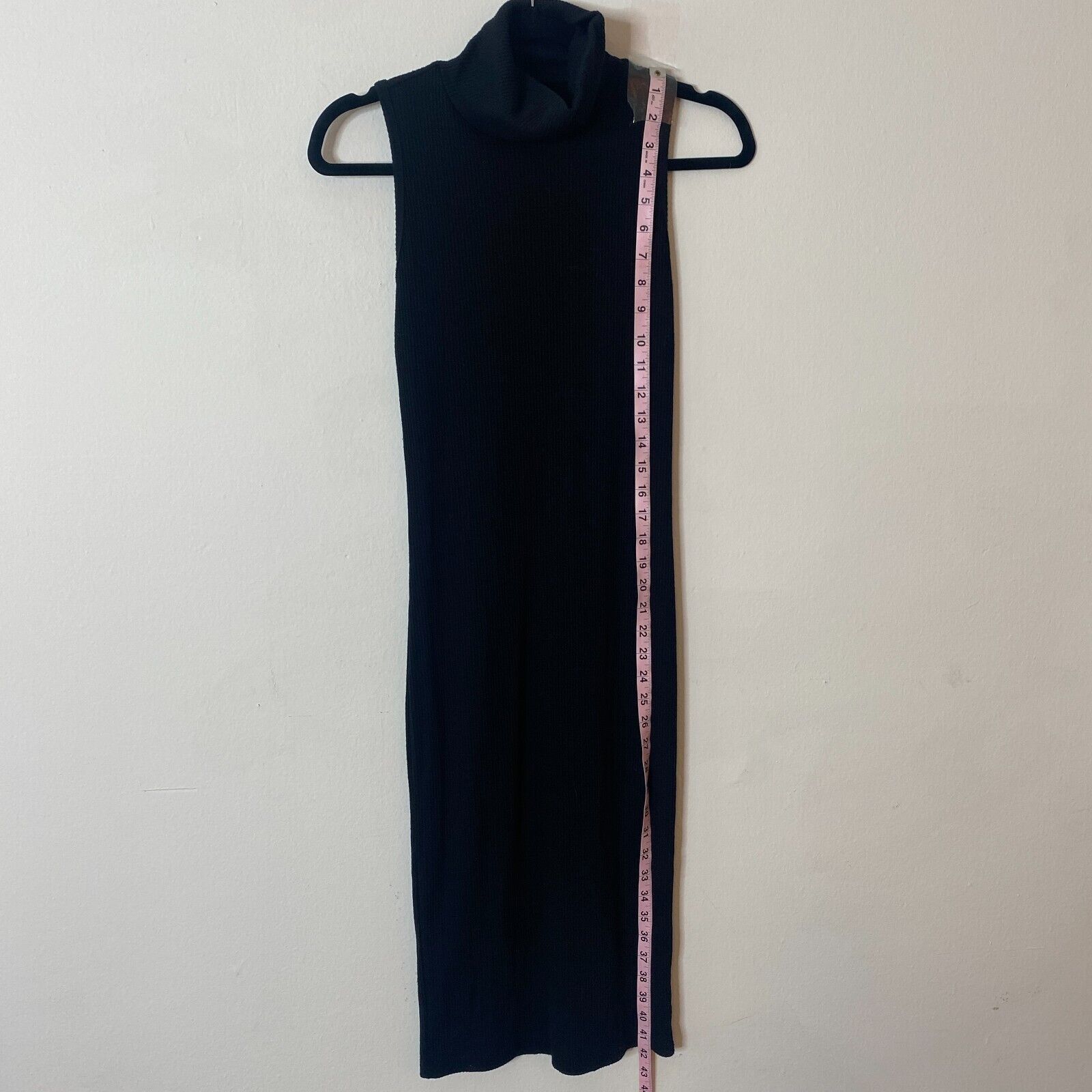 Other Black Mock Neck Ribbed Bodycon Sleeveless Cut Out Dress S Size S / US 4 / IT 40 - 9 Thumbnail
