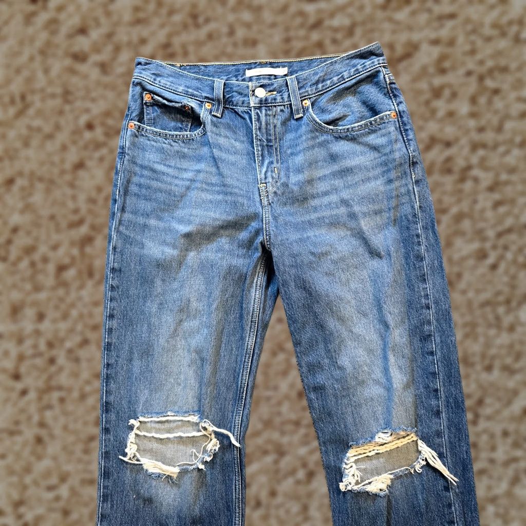 Levi's Levi's Jeans Womens Size 27 Blue Low Pro Straight Leg Distressed Casual Capsule Jeans Size 27" / US 4 / IT 40 - 1 Thumbnail