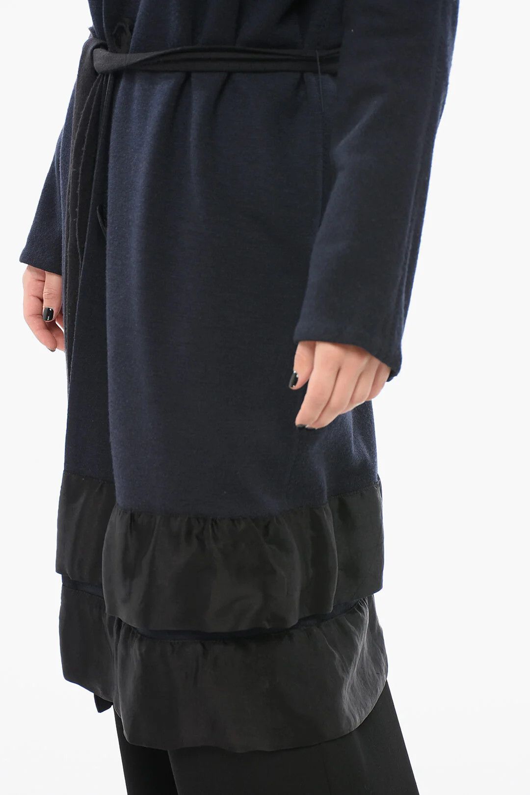 Lanvin og1mm0426 Wool Coat in Blue Size XS / US 0-2 / IT 36-38 - 3 Thumbnail