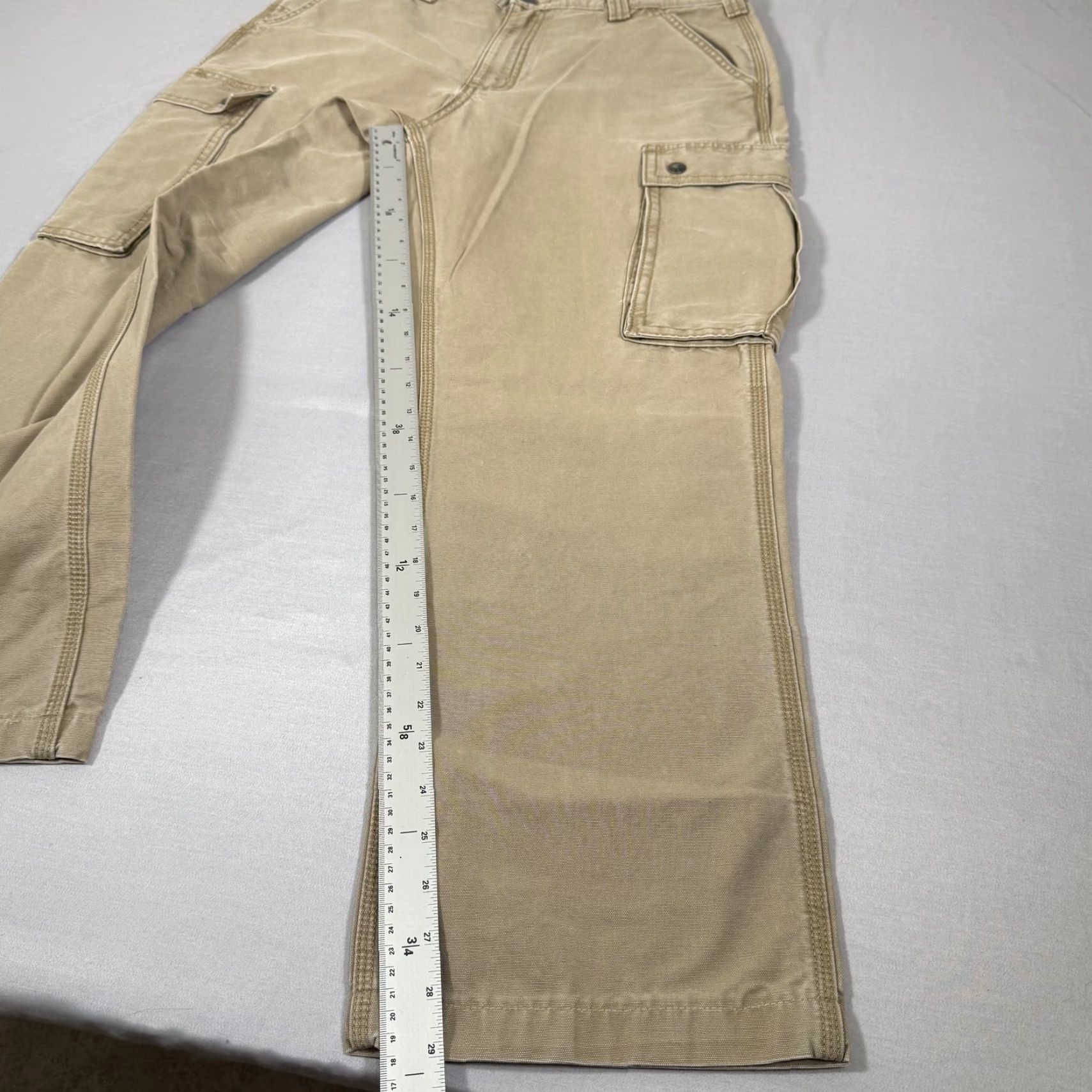 Carhartt Carhartt Pants Mens 34x30 Beige Canvas Cargo Relaxed Fit Utility Workwear 100272 Size US 34 / EU 50 - 7 Thumbnail