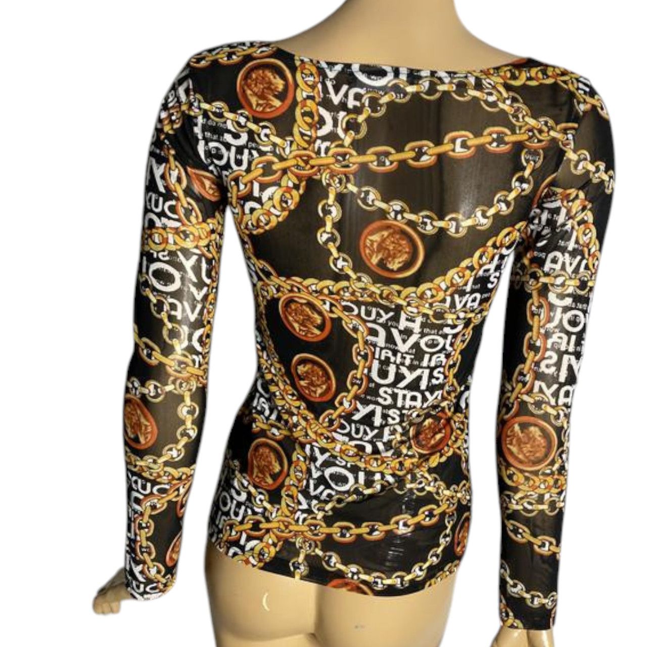 Other Chain print mesh long sleeve sz S/M brand 24 November Size S / US 4 / IT 40 - 3 Thumbnail