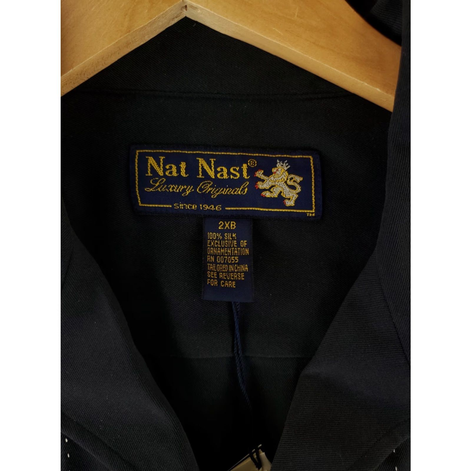 Nat Nast VINTAGE Nat Nast Shirt Button-Up 100% Silk Limited Edition All In 142 Black Mens 2XB NWT Size US XXL / EU 58 / 5 - 2 Thumbnail