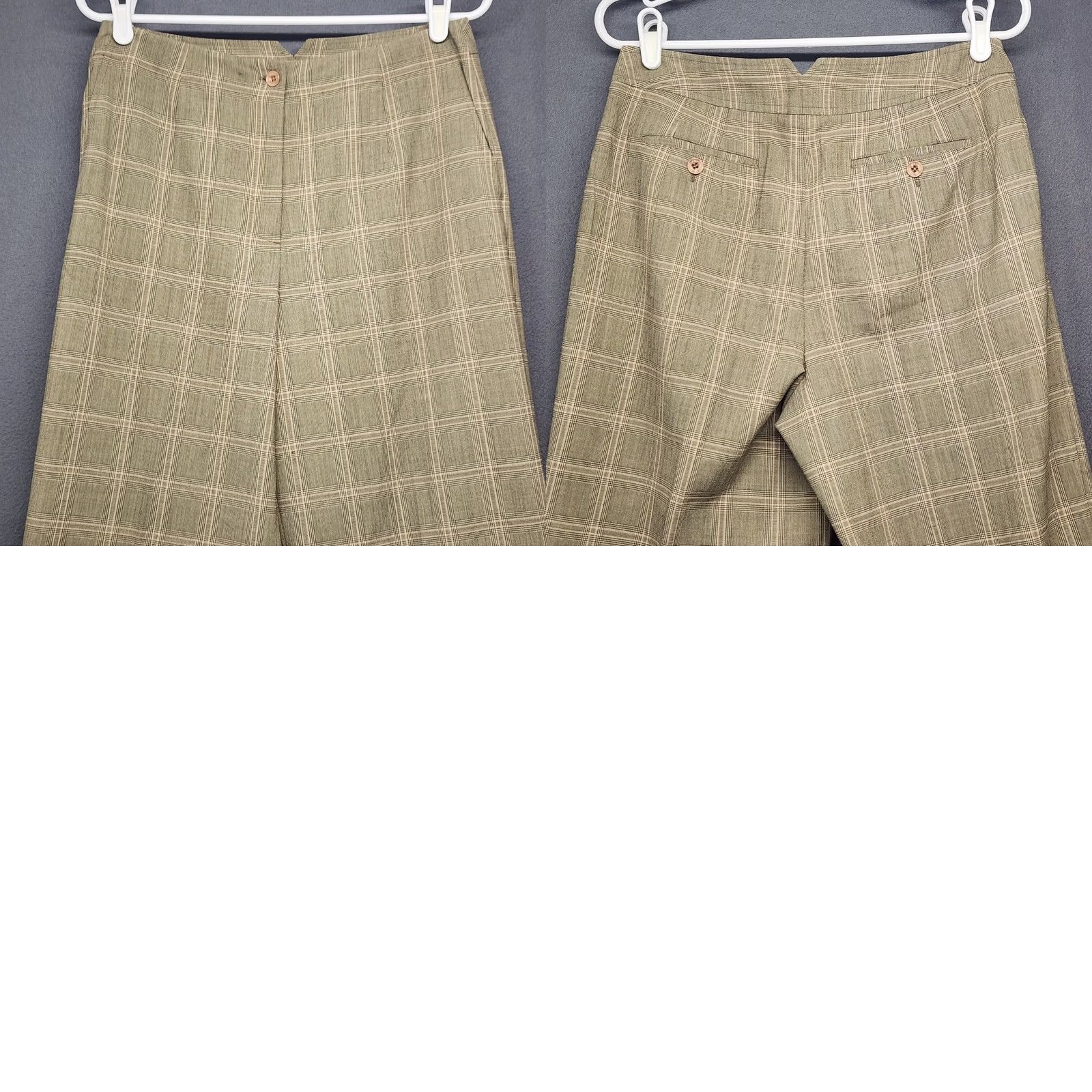 Talbots Talbots Pants Trousers Womens 8 Windowpane Plaid Cuffed Straight Stretch Pants Size 30" / US 8 / IT 44 - 9 Thumbnail