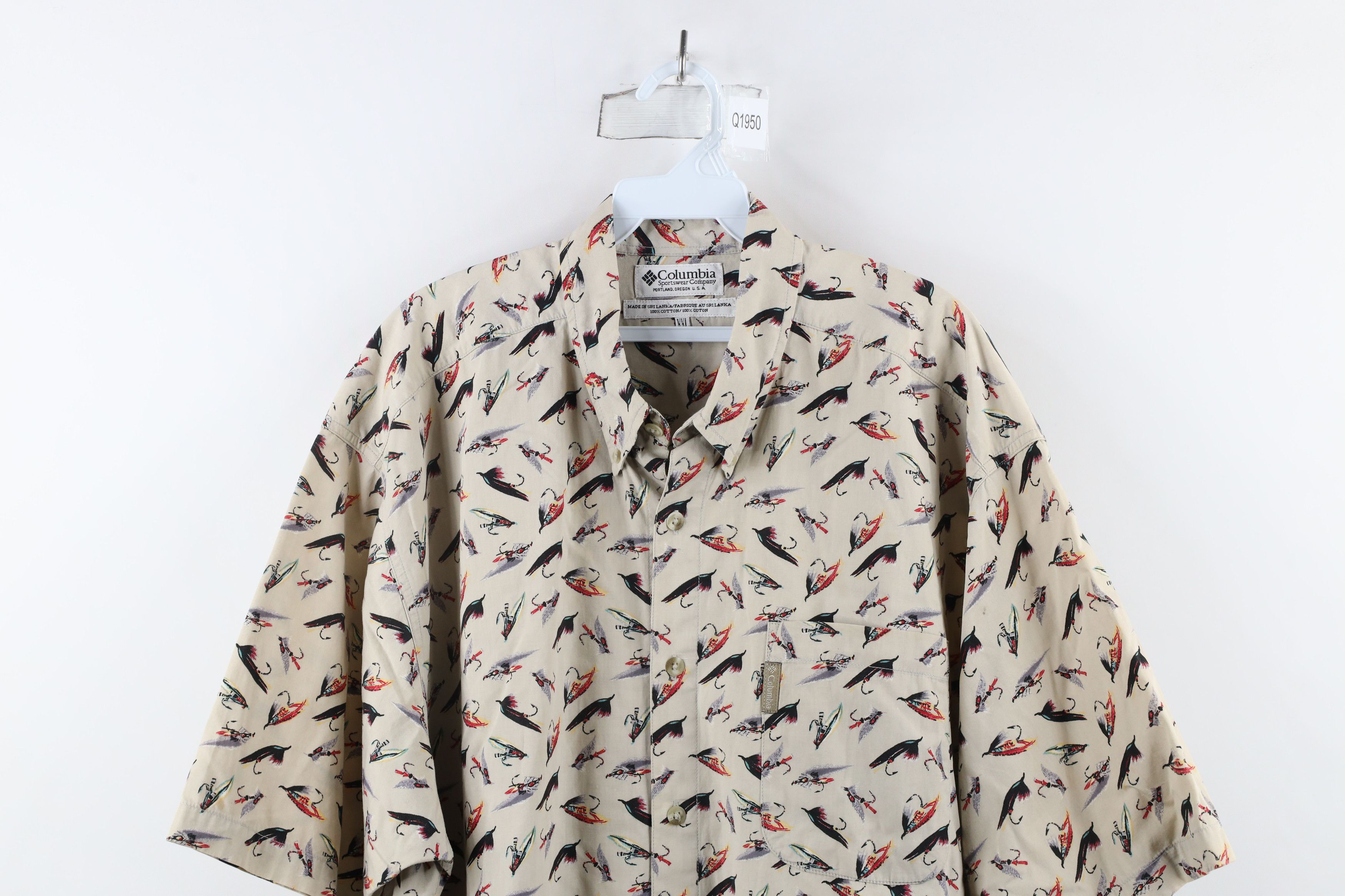 Columbia × Vintage Vintage 90s Columbia Over Print Short Sleeve Button Shirt Size US XXL / EU 58 / 5 - 2 Thumbnail