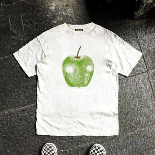 Japanese Brand × Vintage White casual retro apple print t-shirt Size US L / EU 52-54 / 3 - 1 Thumbnail