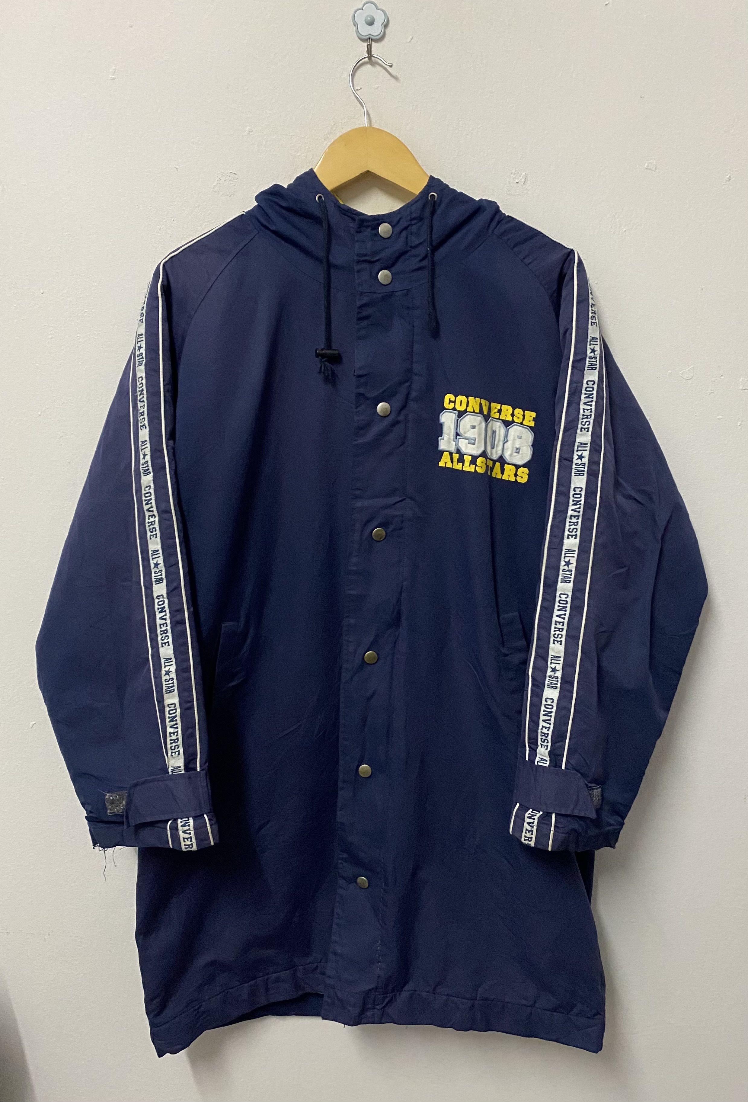 Converse Vtg Converse 1908 All Stars Fleece Windbreaker Bench Jacket Size US XL / EU 56 / 4 - 1 Thumbnail