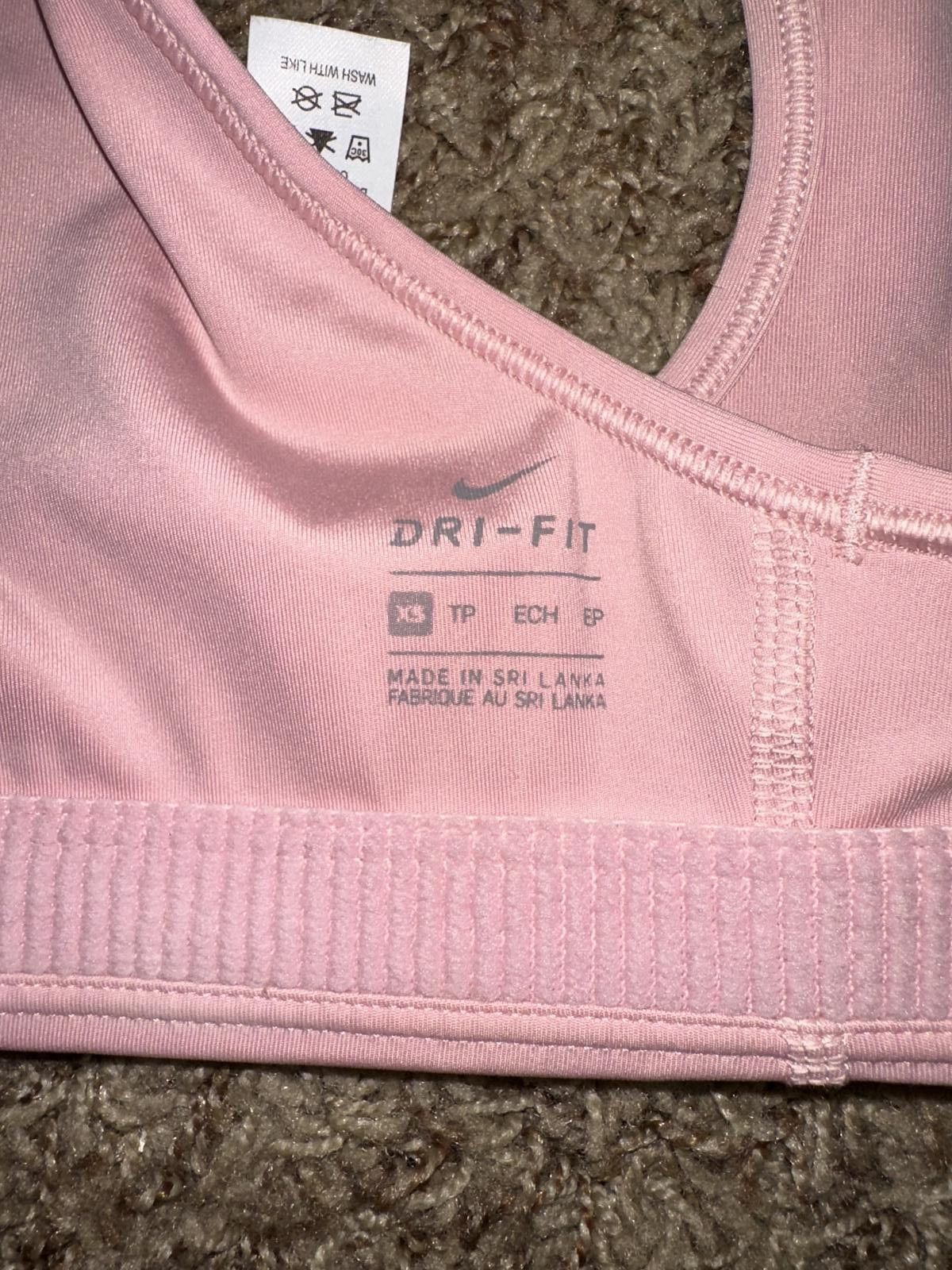 Nike Nike Pro Swoosh Pink Medium Support Bra Women's (Non PAD) Size ONE SIZE - 4 Thumbnail