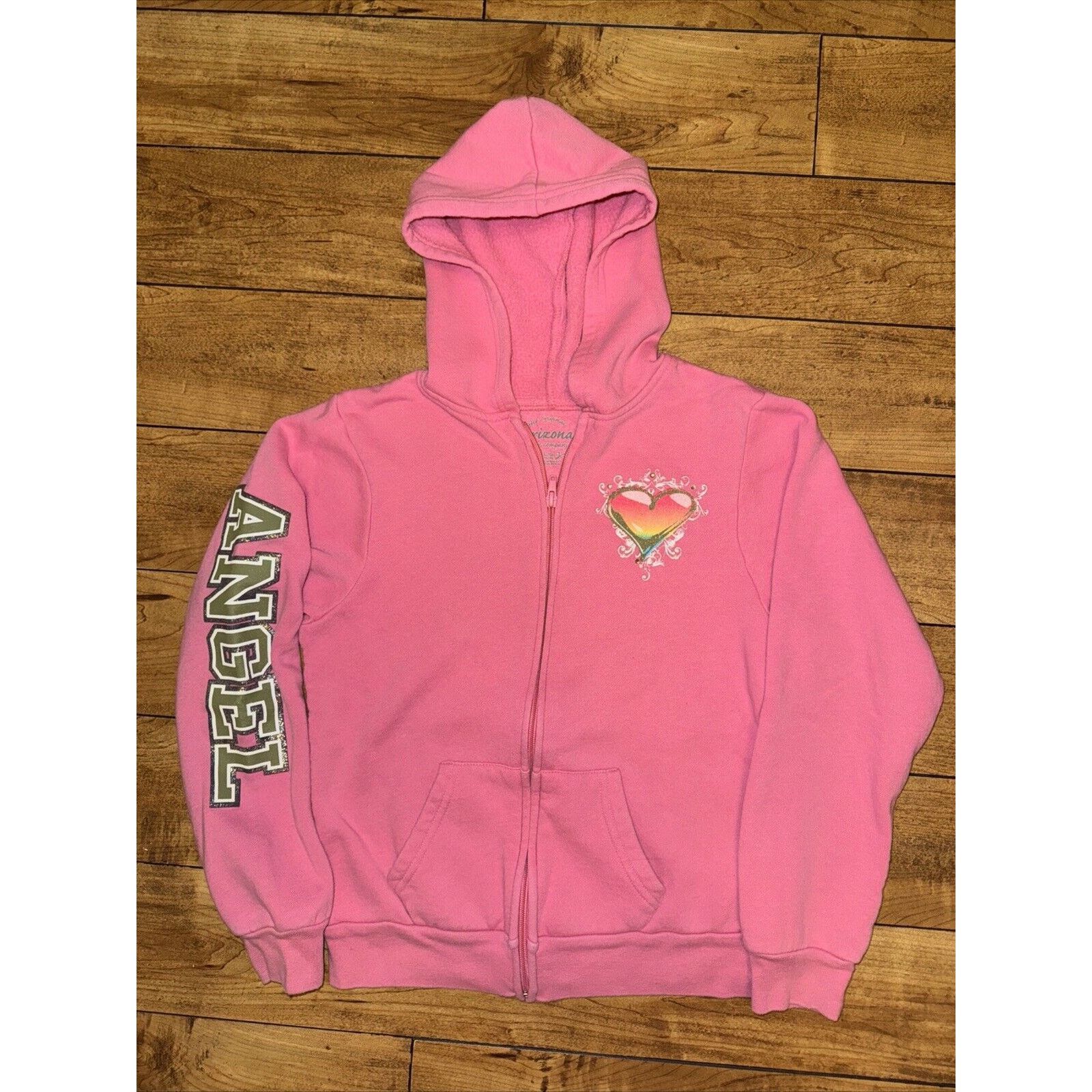 Arizona Jean Co. × Band Tees Vintage Y2K Full Zip Hoodie Pink Angel Small 16x20.5 Size S / US 4 / IT 40 - 1 Thumbnail