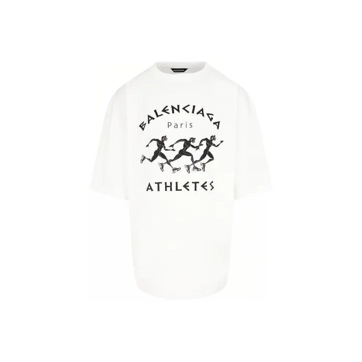 Balenciaga Balenciaga Marathon Print White T-Shirt Size US XL / EU 56 / 4 - 1 Thumbnail