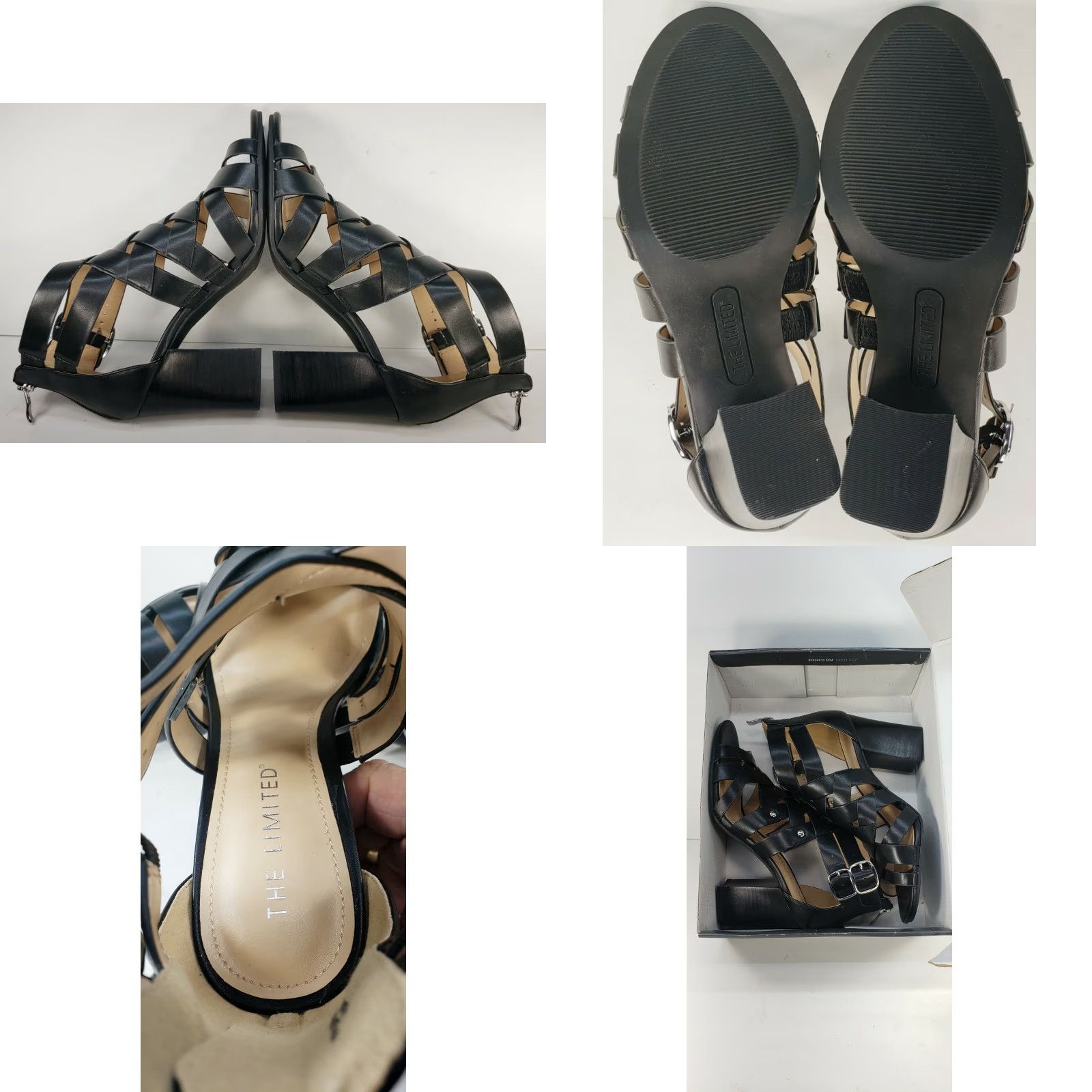 Vintage The Limited Brooklyn High Heel Women's Strappy Open Toe Sandal Black Leather Size 9M Zip Size US 9 / IT 39 - 8 Thumbnail