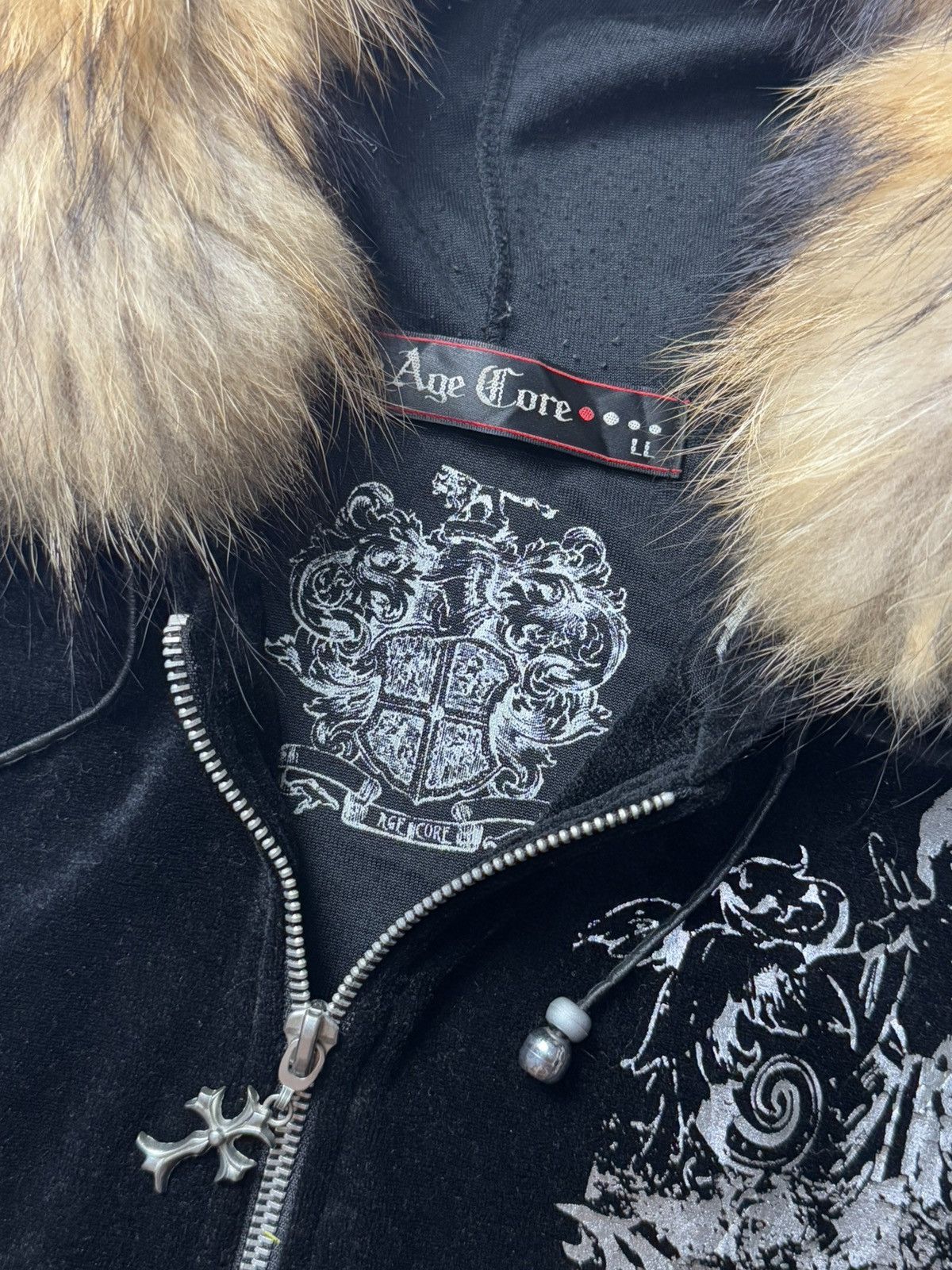 If Six Was Nine × Japanese Brand × Le Grande Bleu (L.G.B.) Fur Velvet Hoodie Poem Snake Skulls Age Core Style Size US L / EU 52-54 / 3 - 7 Thumbnail