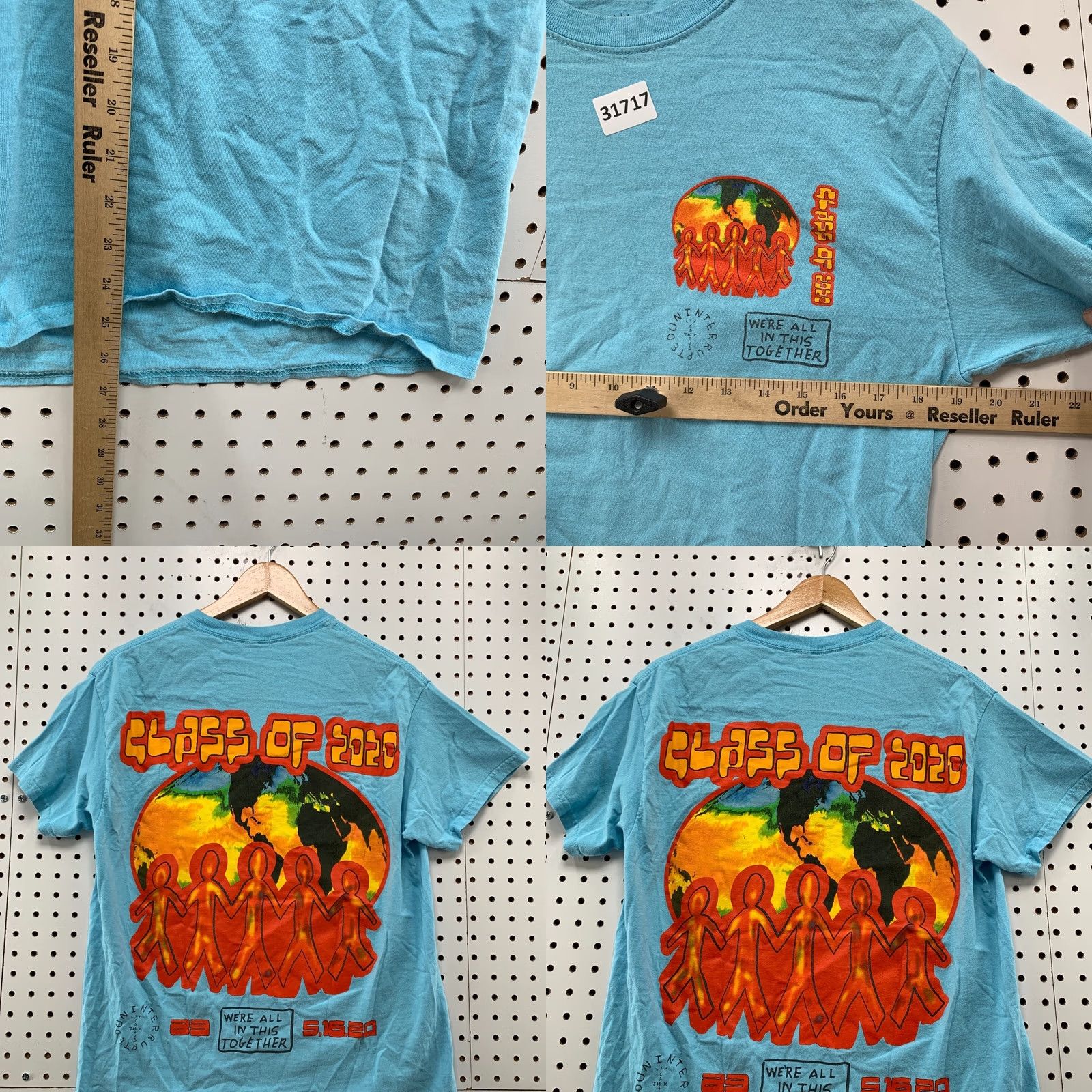Travis Scott Travis Scott Cactus Jack x Lebron James Uninterrupted Class Of 2020 Men M 19x27 T-Shirt Blue Mens Size US M / EU 48-50 / 2 - 9 Thumbnail