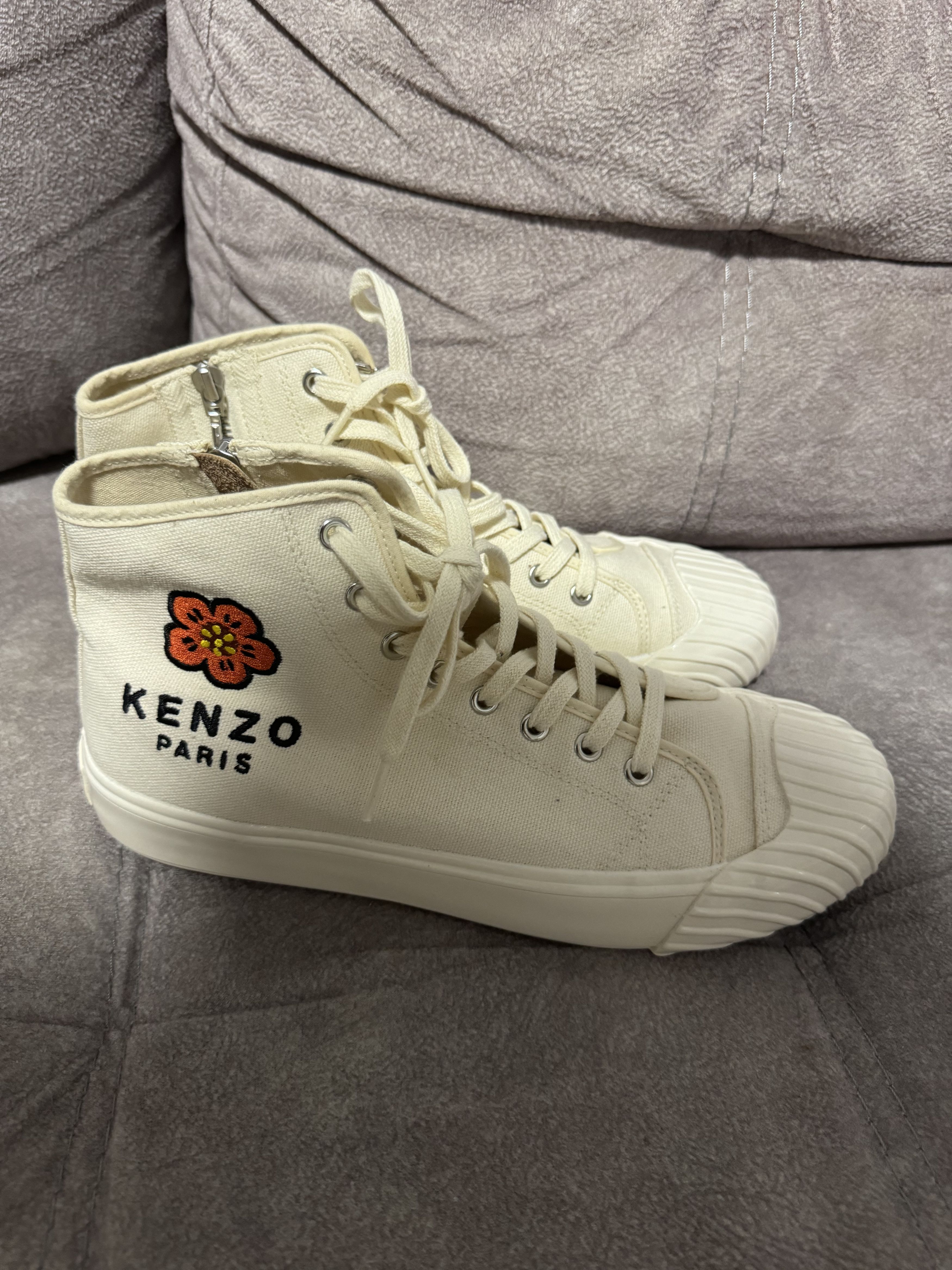 Kenzo Kenzo Kenzoschool High-Top Trainers - Cream White Size US 9 / EU 42 - 7 Thumbnail