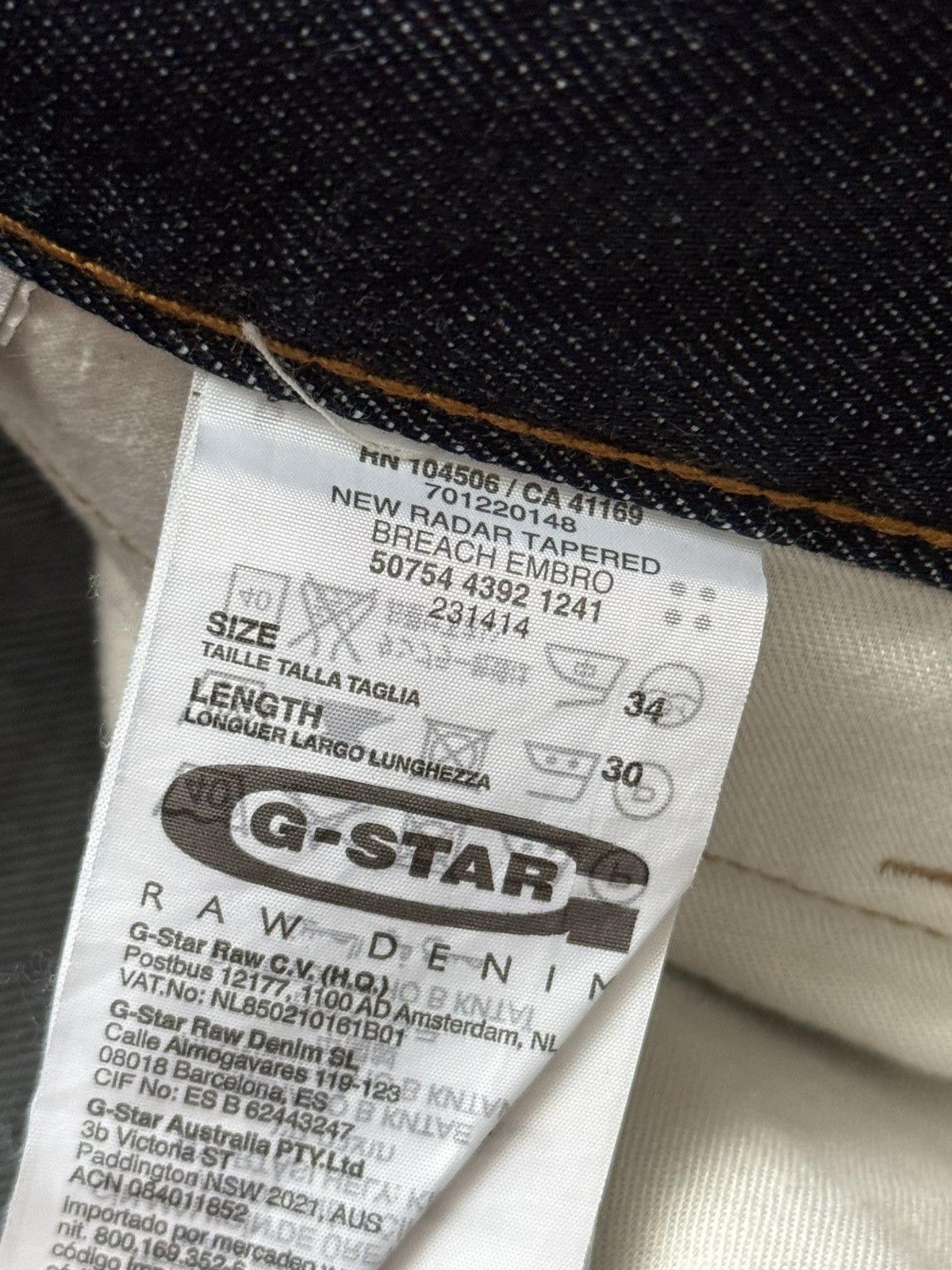 G-Star × Japanese Brand G star raw 34/30 new radar tapered breach embro denim pant Size US 34 / EU 50 - 13 Thumbnail