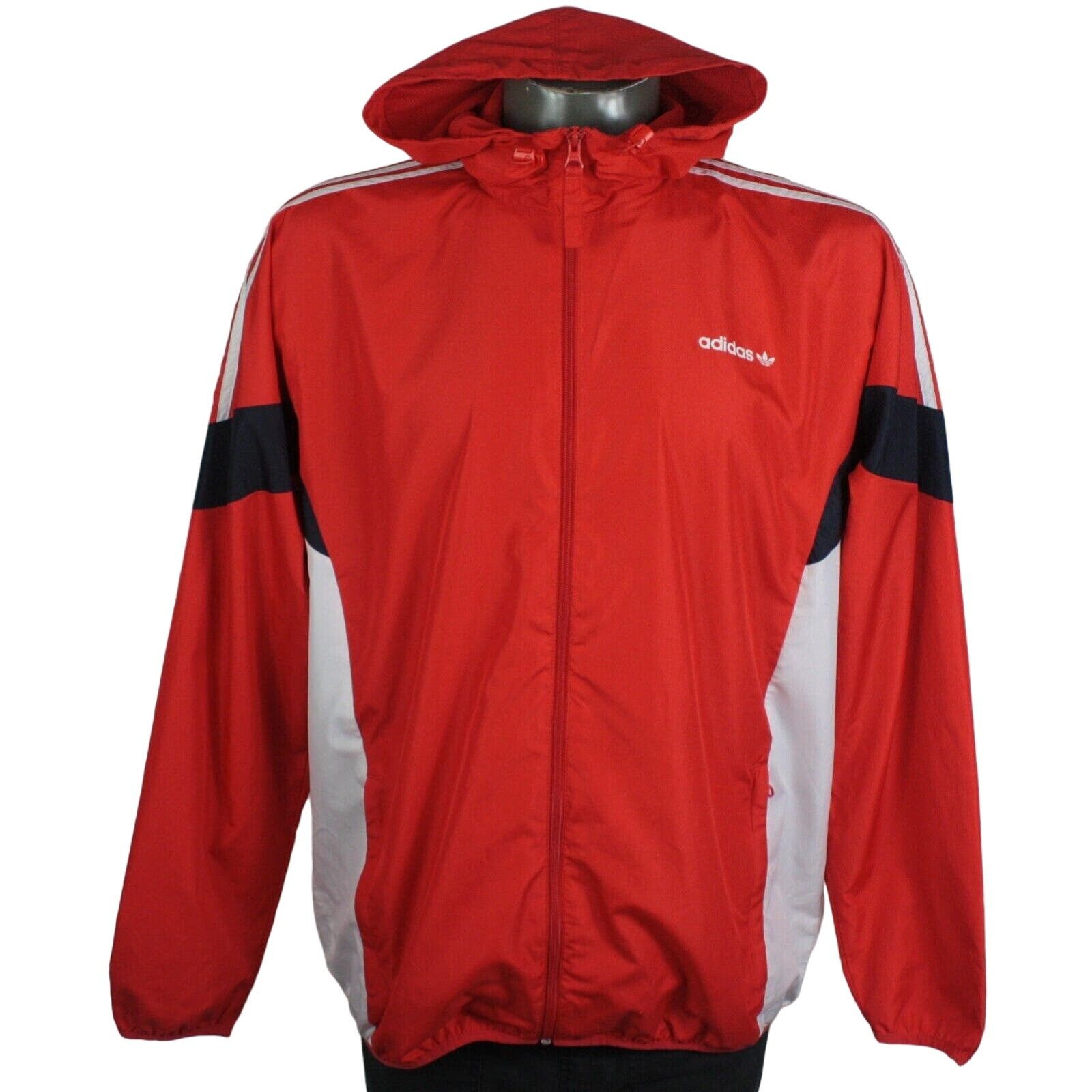 Adidas Adidas Trefoil Logo Spell Out Colorblock Hooded Windbreaker Size US L / EU 52-54 / 3 - 1 Thumbnail