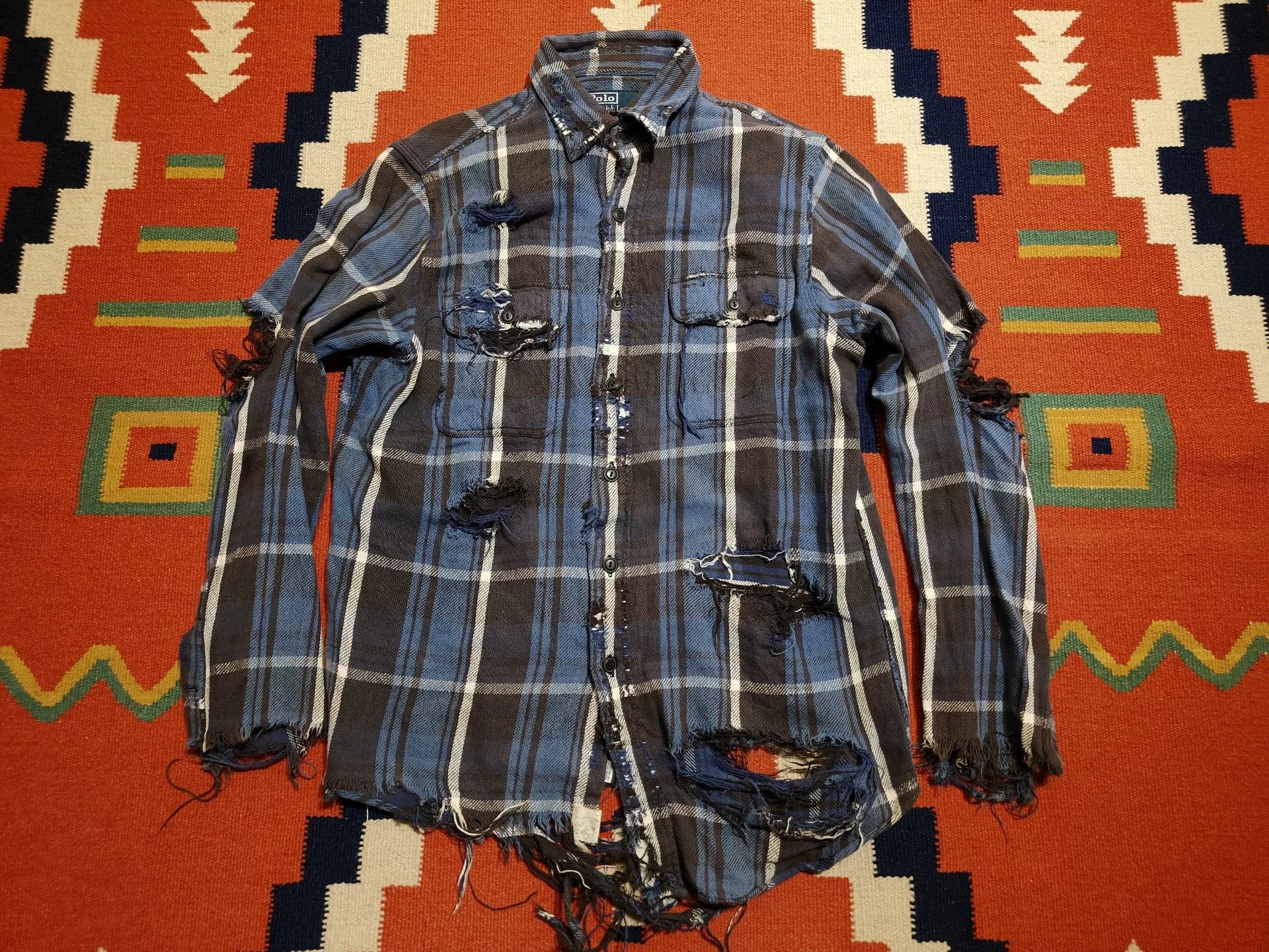 VINNY's Vintage Polo Ralph Lauren Flannel Shirt Size US M / EU 48-50 / 2 - 1 Thumbnail