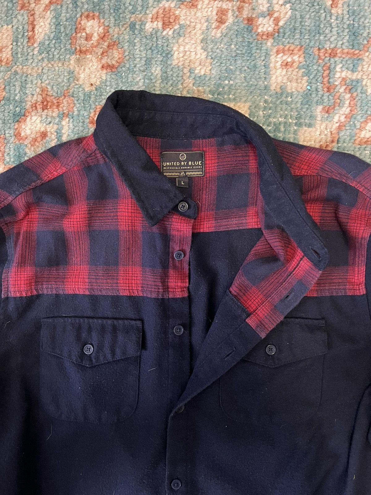 United By Blue × Vintage Buffalo plaid and navy United by Blue button up shirt Size US L / EU 52-54 / 3 - 2 Thumbnail