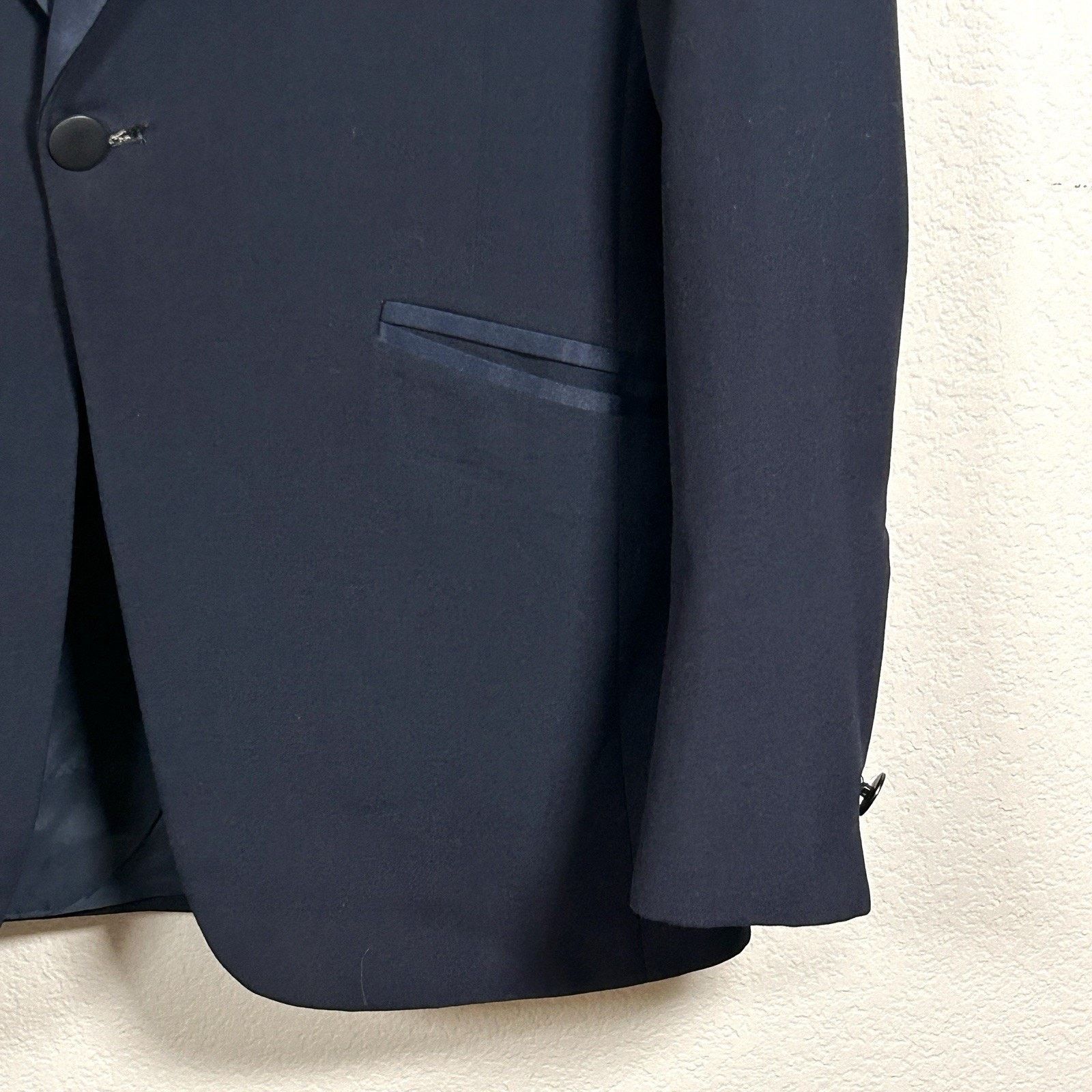 Other Vintage 90s Lord West Navy Tuxedo Jacket Blazer Mens 37R Size 36R - 4 Thumbnail
