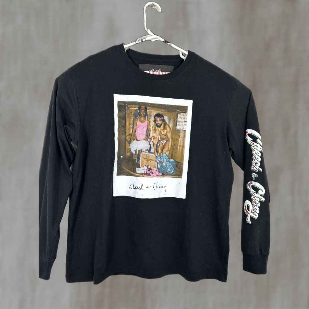 Vintage Cheech & Chong Large Longsleeve Picture Men Black T-Shirt polaroid Size US L / EU 52-54 / 3 - 1 Thumbnail