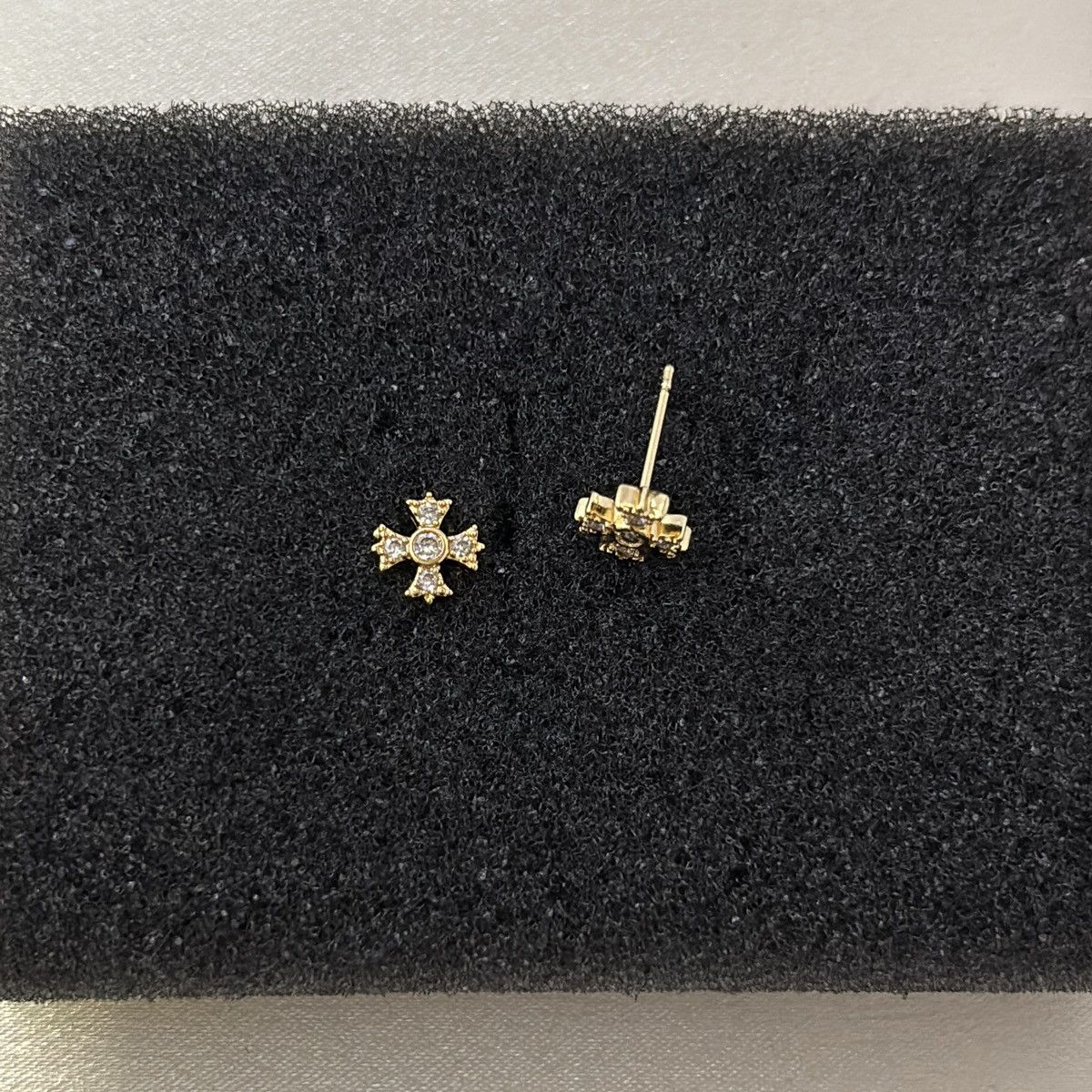 Other 7mm CZ Cross Stud Earrings for Men Women Punk Hip Hop Unisex Size ONE SIZE - 2 Thumbnail