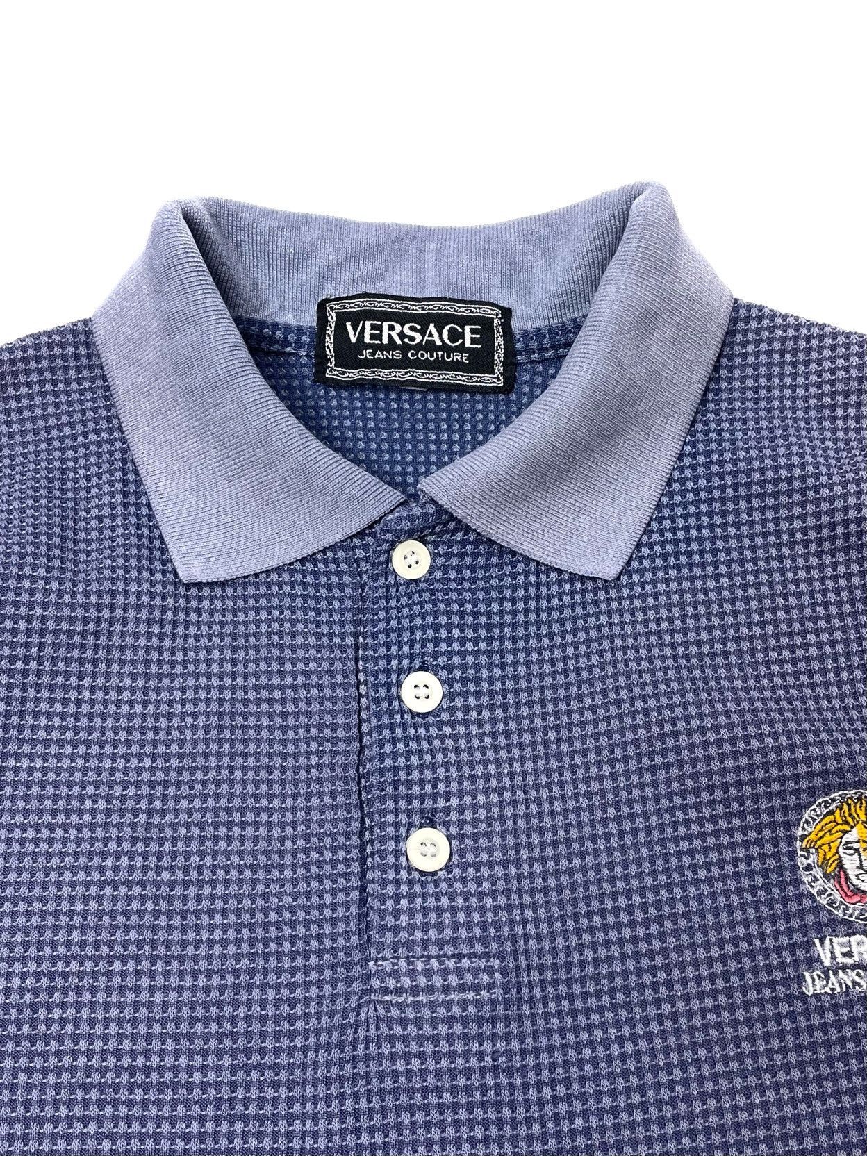Versace Jeans Couture Vintage Versace Jeans Couture Medusa Logo Waffle Knit Polo Size US XL / EU 56 / 4 - 5 Thumbnail