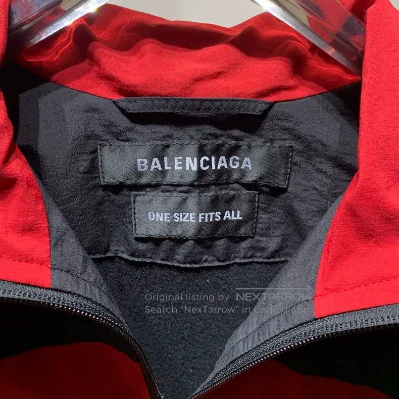Balenciaga Black and Red Contrast Zip Long Sleeve Jacket