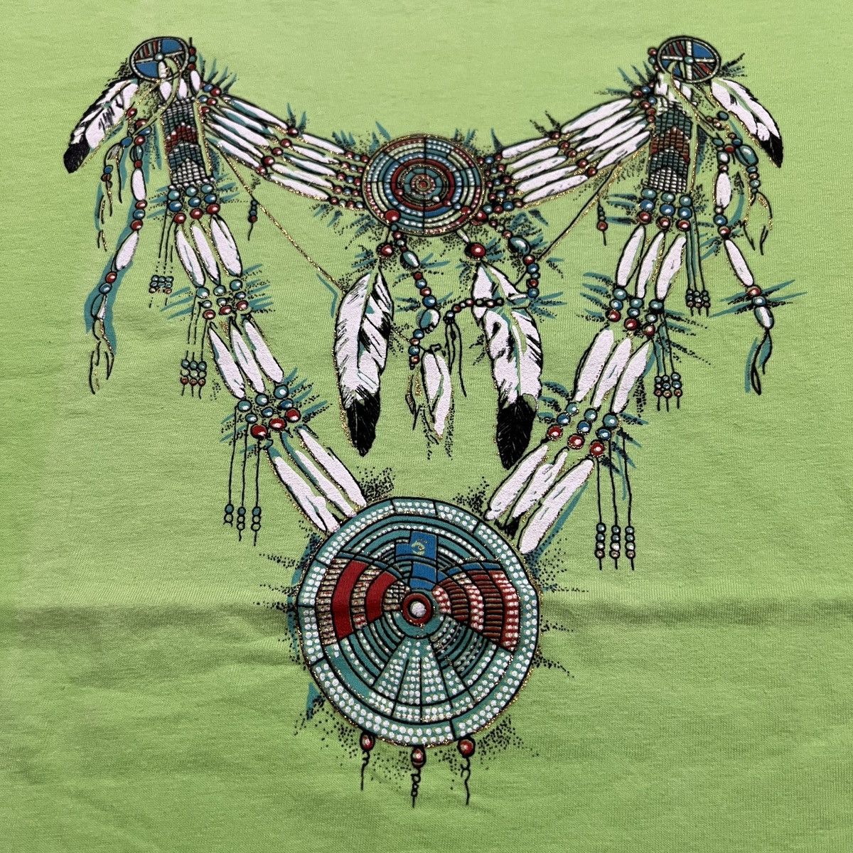 Vintage Vintage 90s Indian Native American tribal necklace shirt Size US XL / EU 56 / 4 - 2 Thumbnail