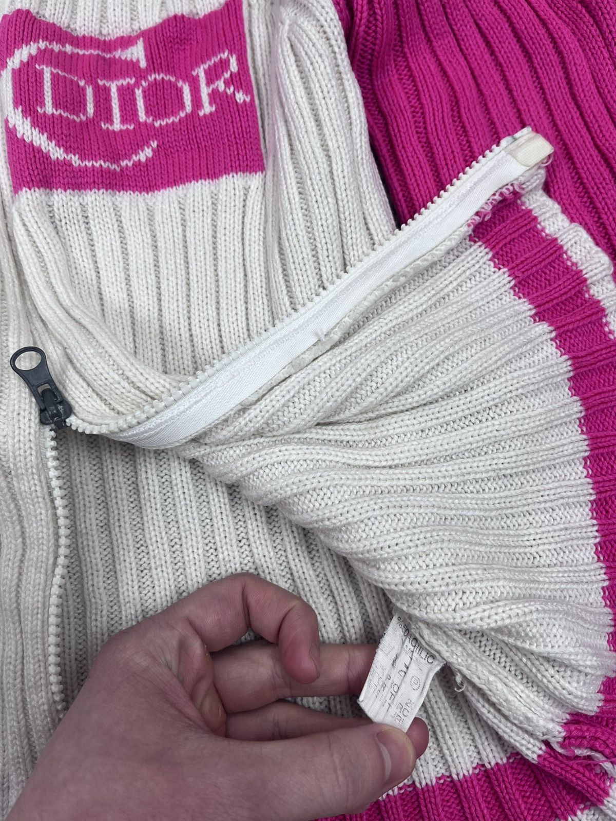 Japanese Brand Vintage Y2K Logo Knit Cable Zip Up Japanese Sweater Size M / US 6-8 / IT 42-44 - 5 Thumbnail