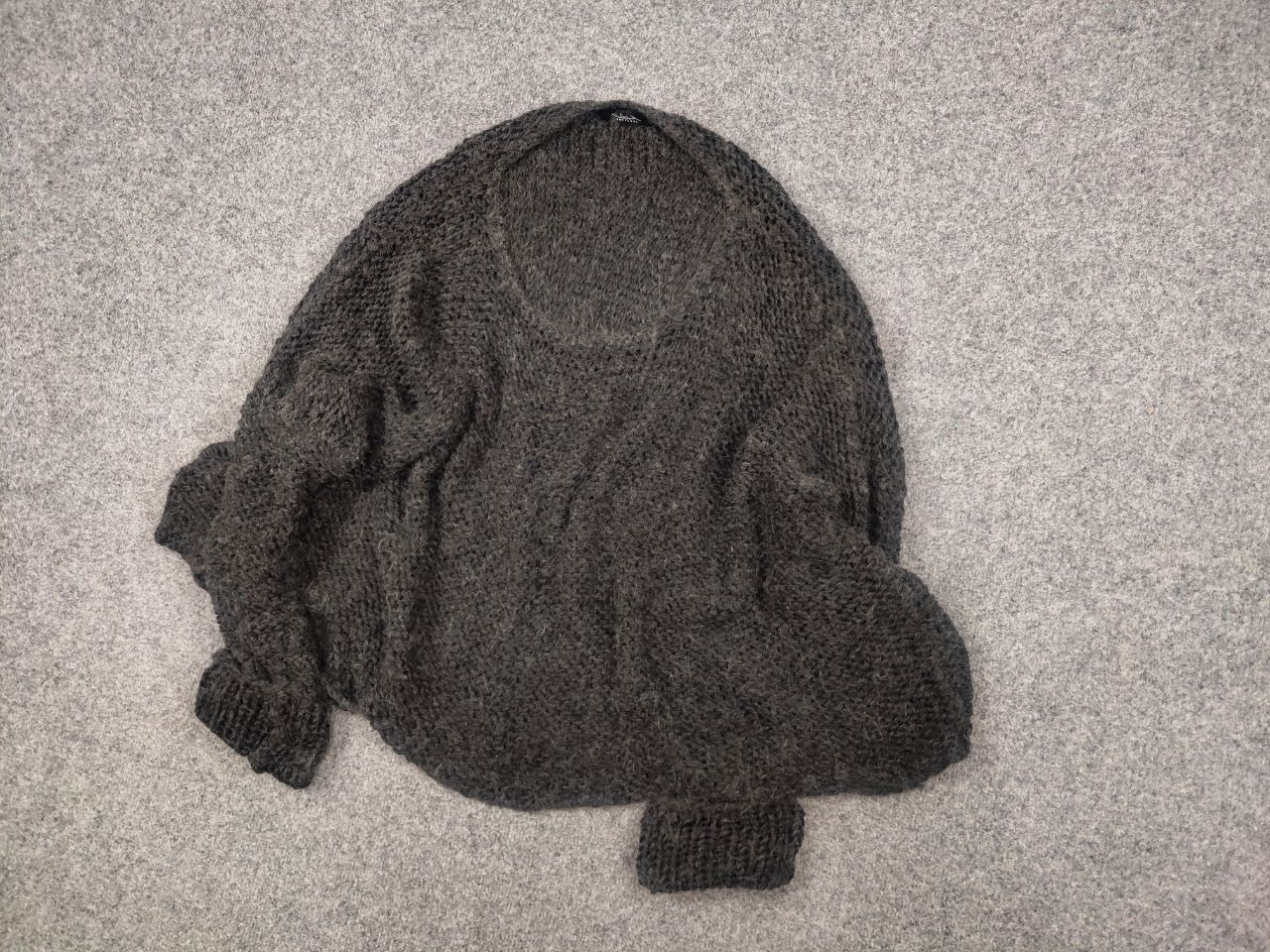 Vintage Umit unal Design oversized knit Dark Wool cropped Sweater Size L / US 10 / IT 46 - 6 Thumbnail