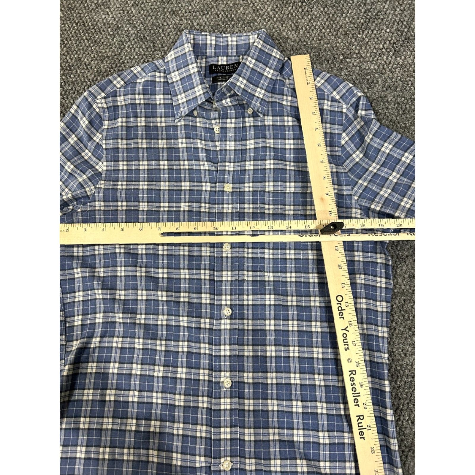 Ralph Lauren Lauren Ralph Lauren Button-Up Shirt Mens Small Blue White Plaid Long Sleeve Button-Down Collar Classic Cotton Size US S / EU 44-46 / 1 - 4 Thumbnail