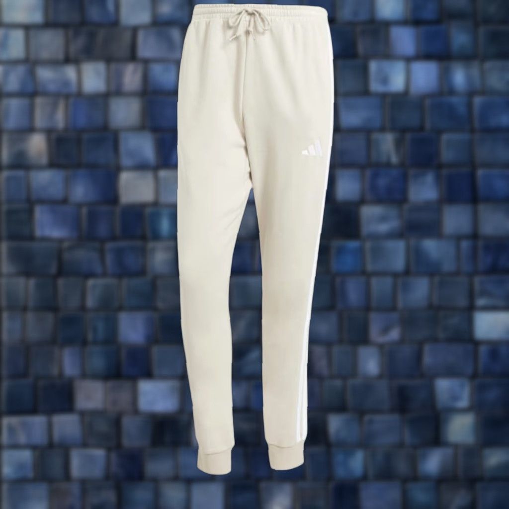 Adidas Adidas Pants Mens 2XL Beige Tan Khaki Tapered Cuff Sweatpant Jogger 3 Stripe Gym Size US 39 - 1 Thumbnail