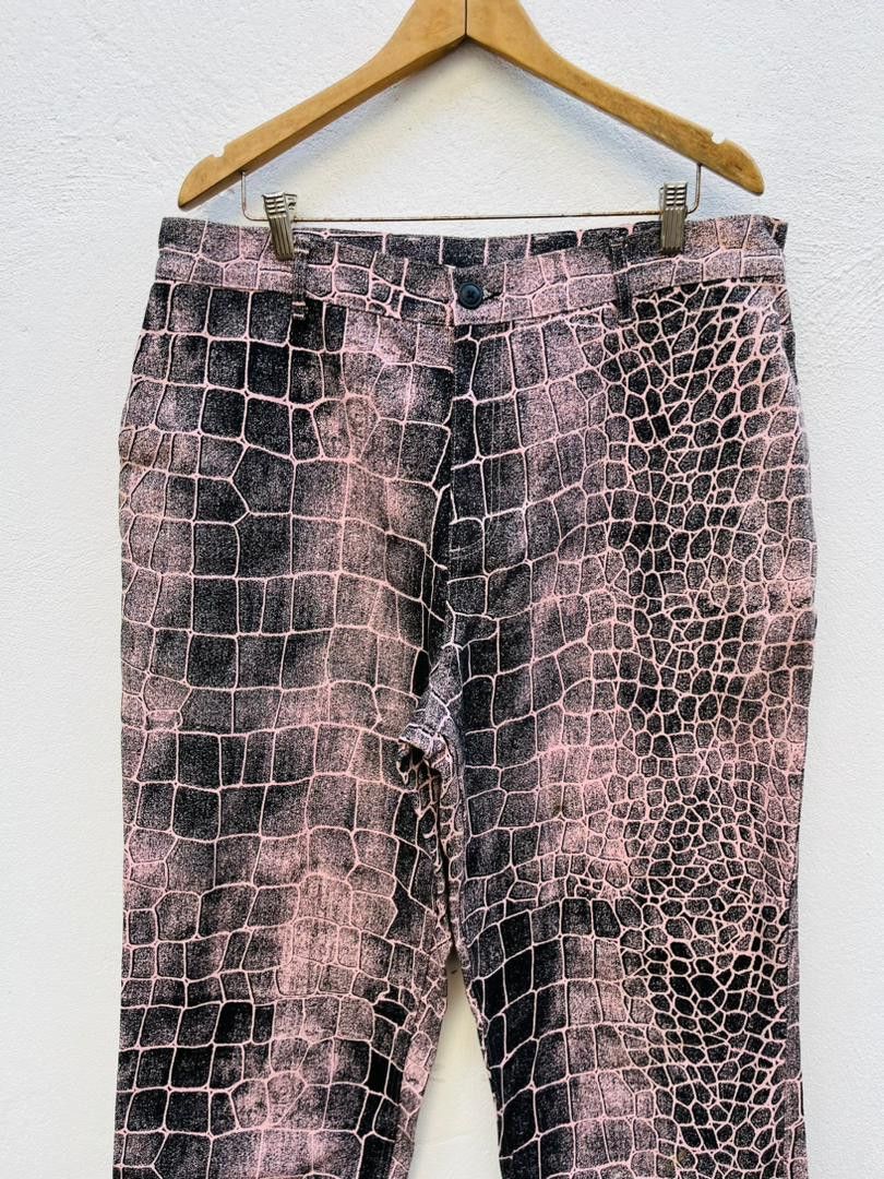 Japanese Brand Vintage SNS Snake Skin Design Hip Hop Fashion Style Size US 38 / EU 54 - 3 Thumbnail
