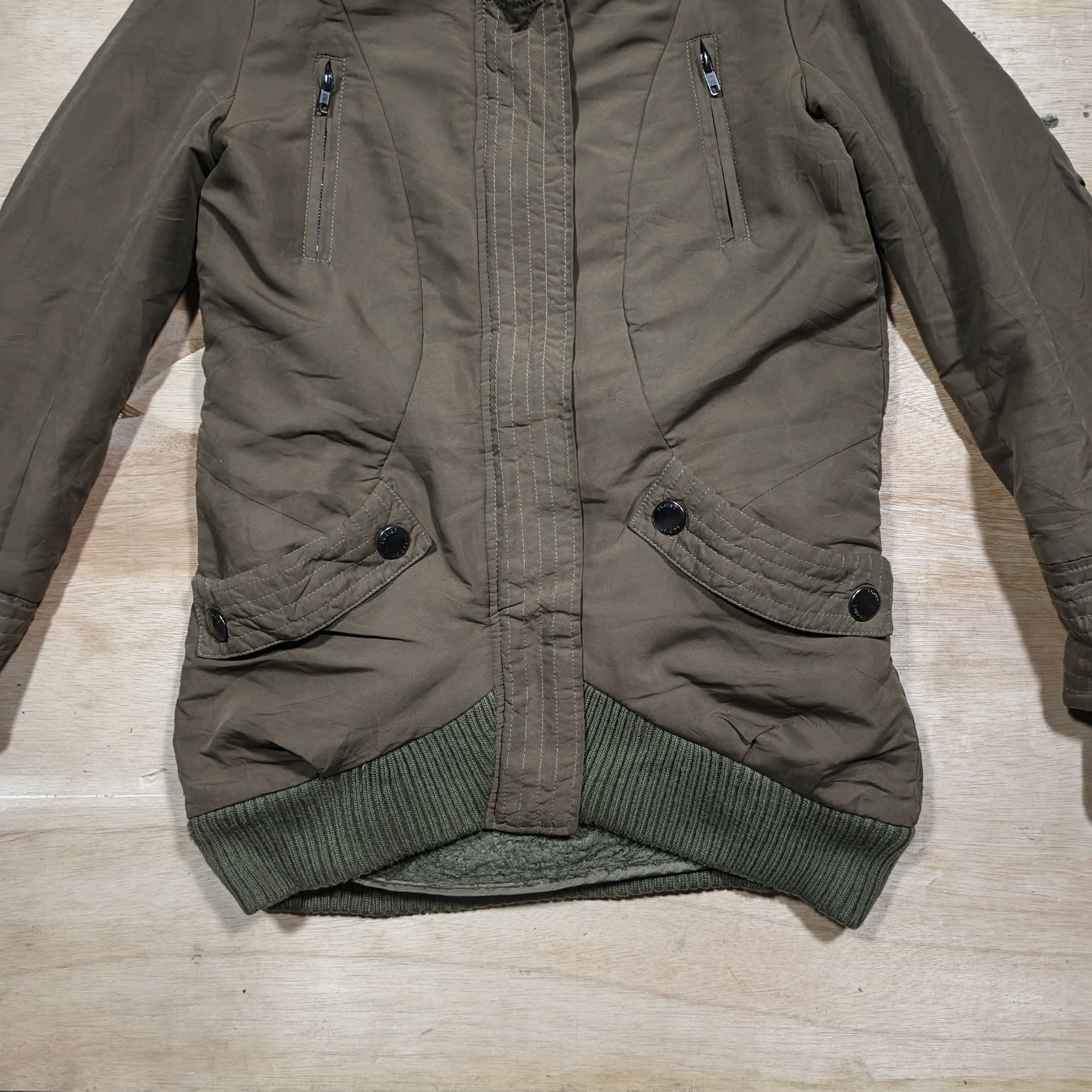 Japanese Brand EGOIST olive Green Fur Trik Hooded Parka Jacket Size M / US 6-8 / IT 42-44 - 6 Thumbnail