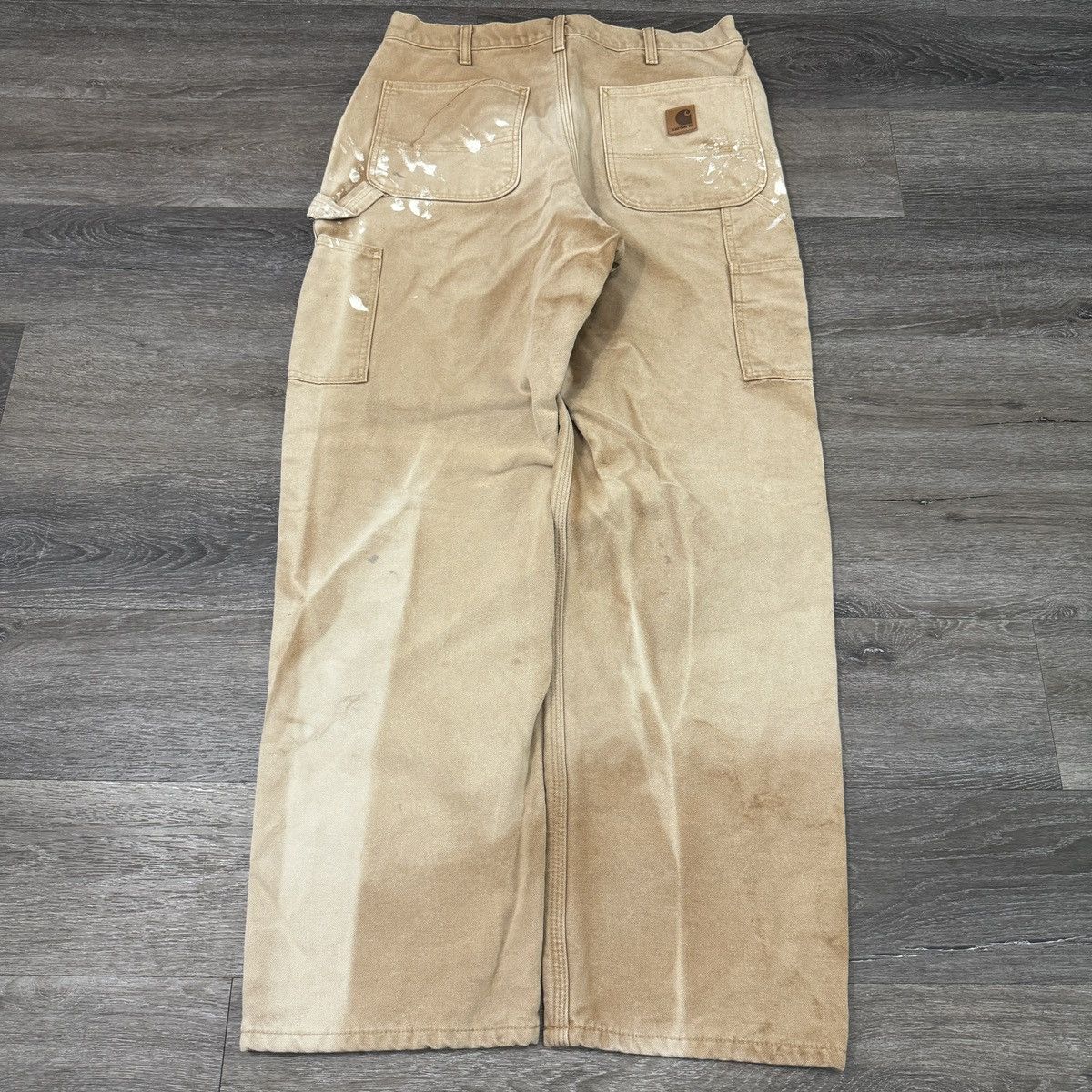 Carhartt × StraightFaded × Vintage Vintage 90s Carhartt flannel lined faded & painted pants Size US 33 - 2 Thumbnail
