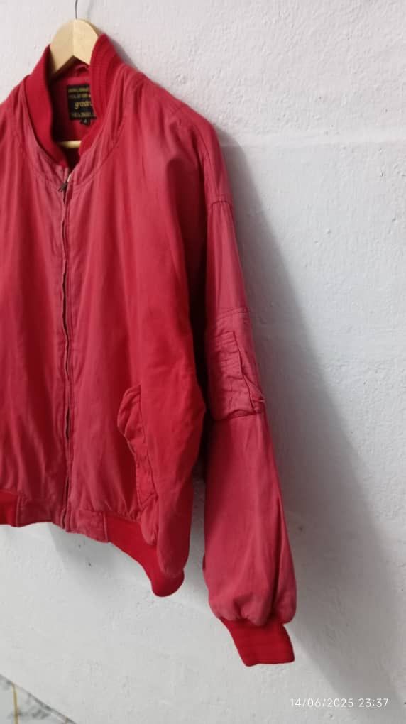 Japanese Brand × Vintage Vintage Grandeur Faded Red Flight Jacket Size US L / EU 52-54 / 3 - 4 Thumbnail