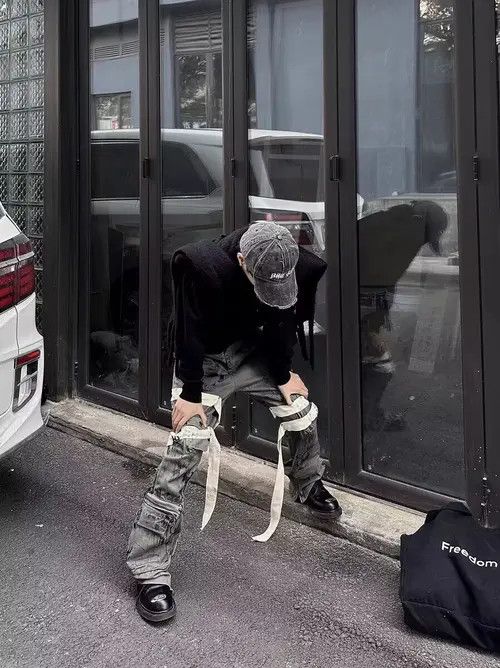 VIBE Punk Rock Heavy Industrial Detachable Streamer Cargo Pants Size US 32 / EU 48 - 7 Thumbnail